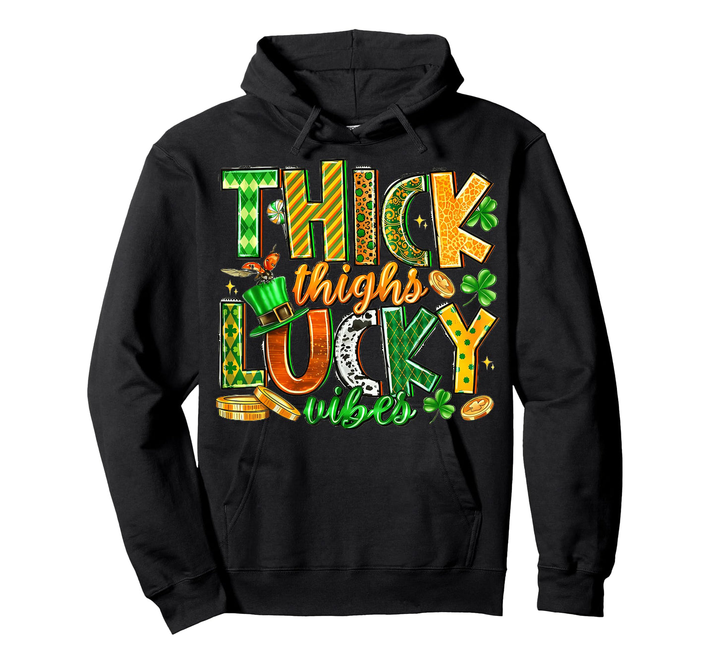 Thick Thighs Lucky Vibes St Patricks Day Shirts Men Women T-Shirt