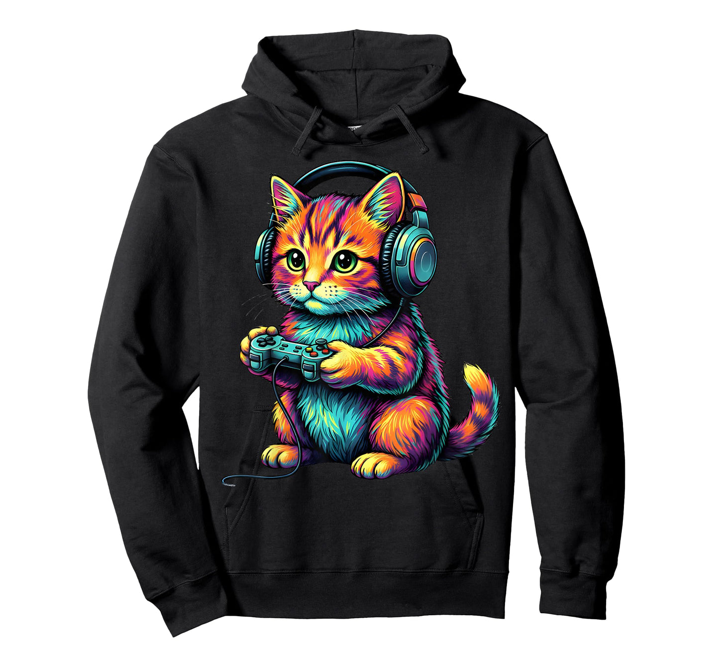 Funny Kitten Cat Playing Video Games Vintage Cat Gaming T-Shirt