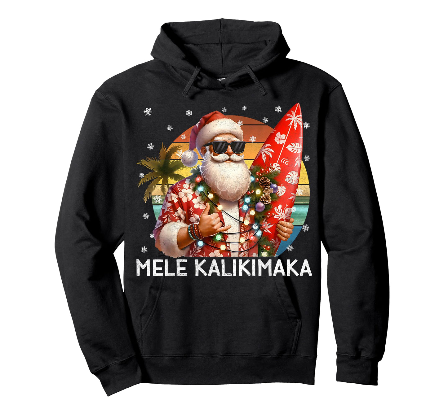 Mele Kalikimaka Retro Santa Rock On Pjs Christmas Xmas Men T-Shirt