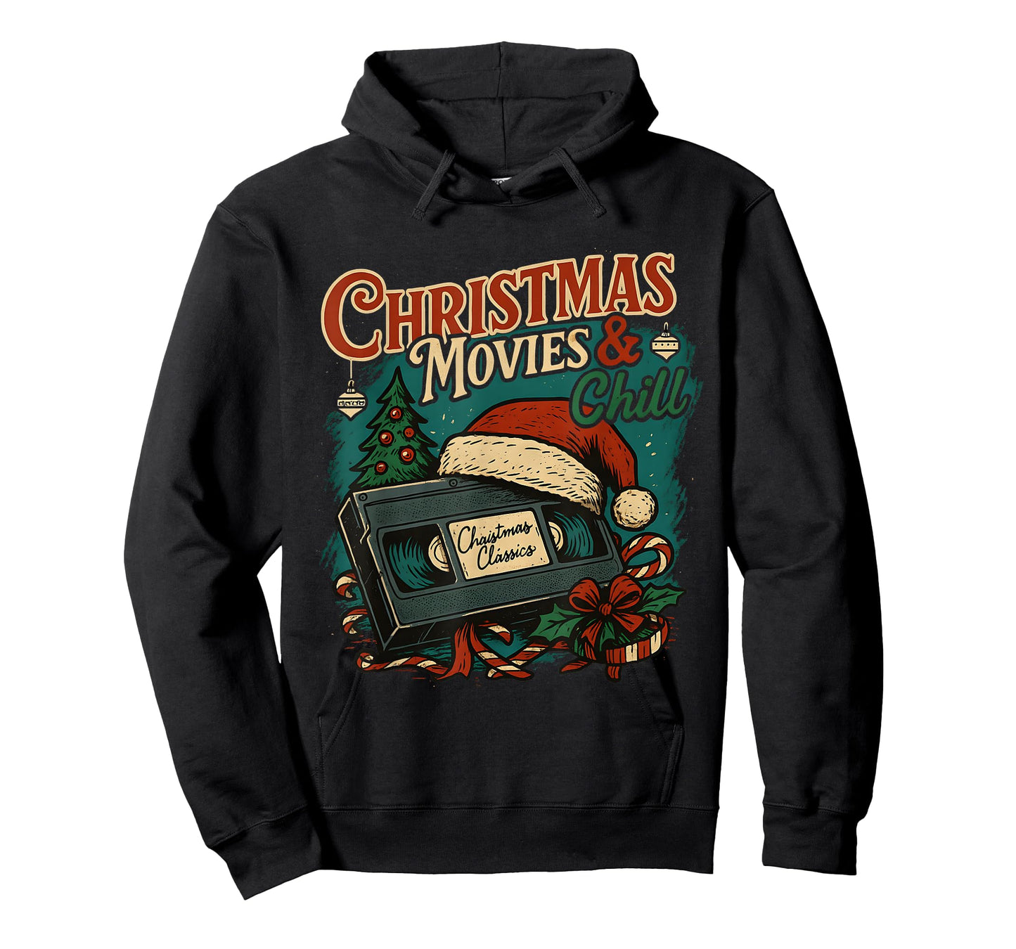 Christmas Movies Chill Retro VHS Holiday Nostalgia T-Shirt
