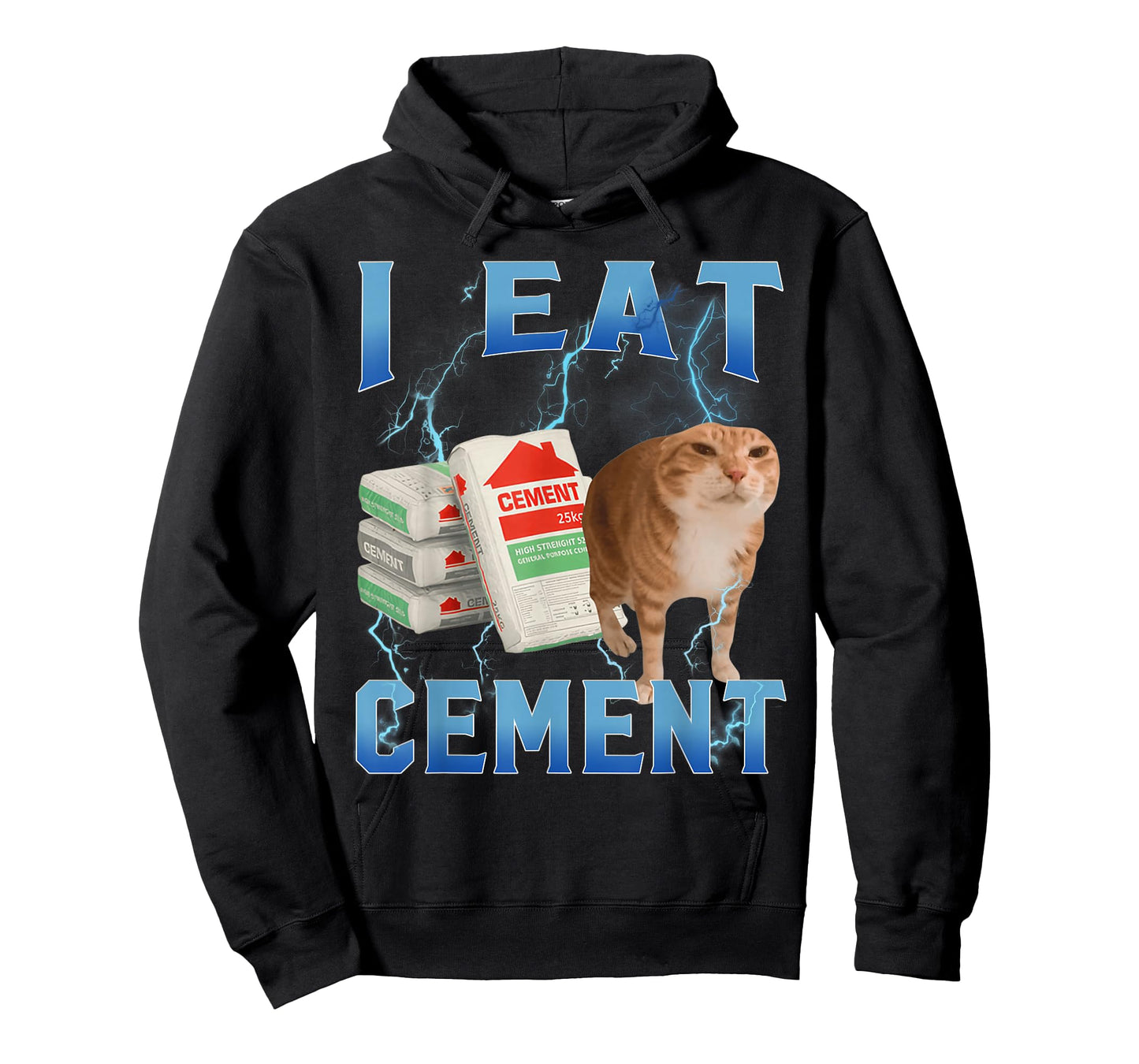 I Eat Cement Funny Cursed Cat Vintage 90s Ironic Cat Lover T-Shirt
