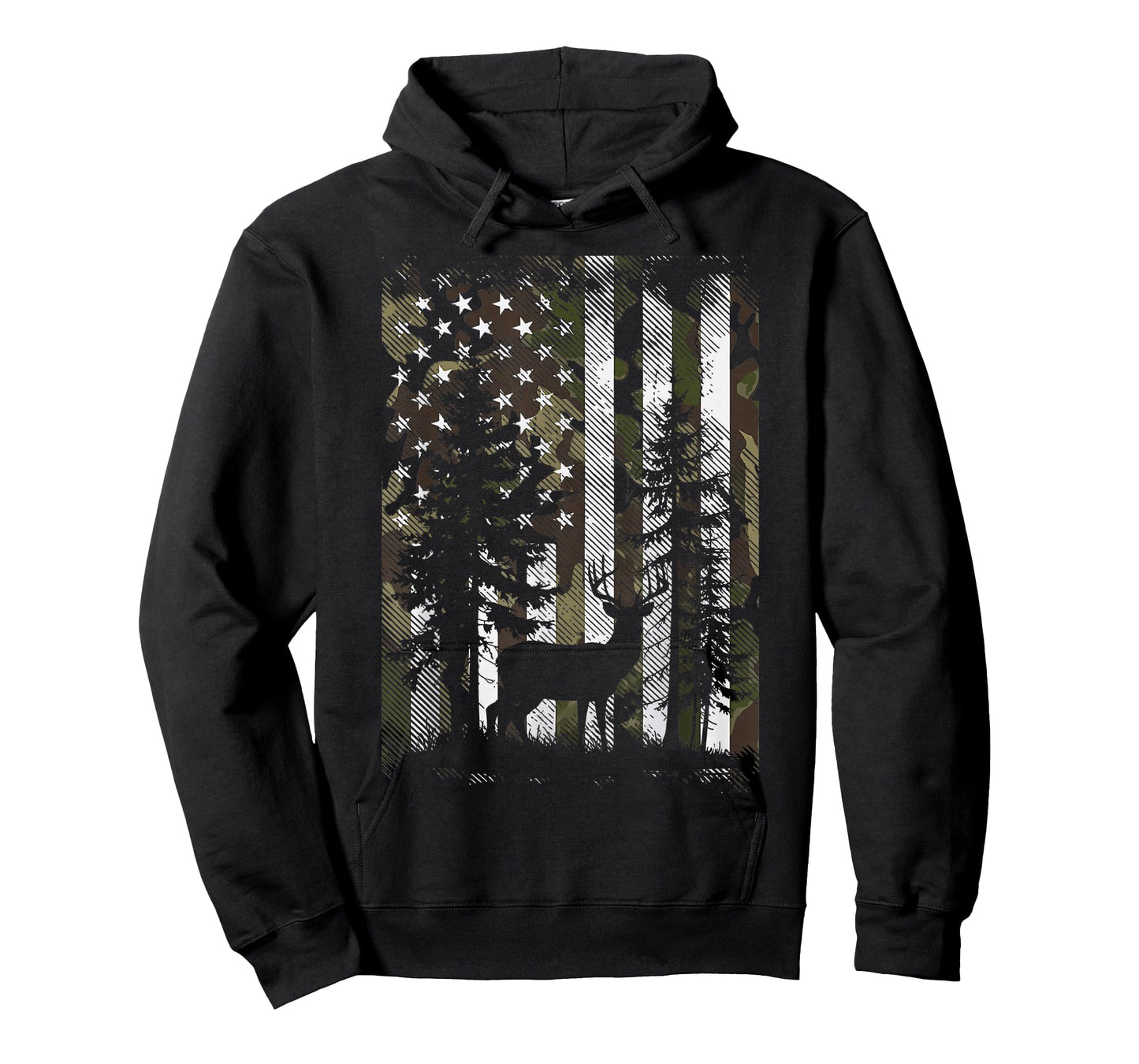 Deer Hunting American Flag Camo USA Hunter for Men Women T-Shirt