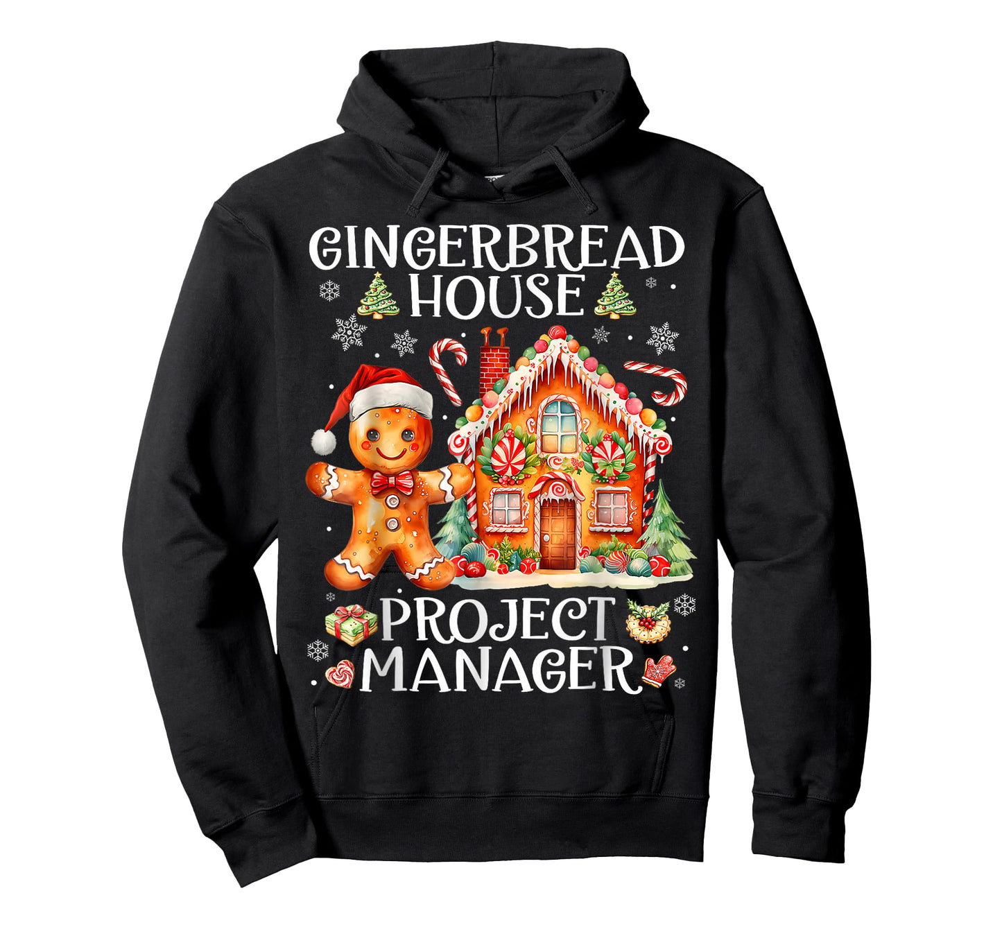 Gingerbread House Project Manager Decorating Baking Xmas T-Shirt
