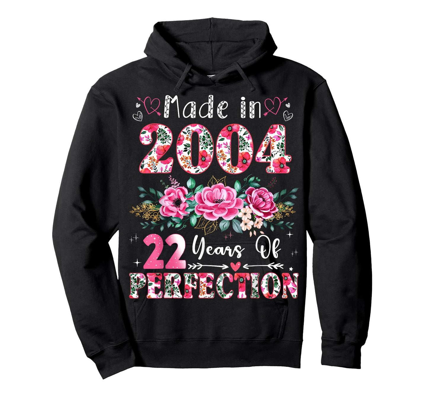 22 Year Old Made in 2004 Floral 22th Birthday Women T-Shirt