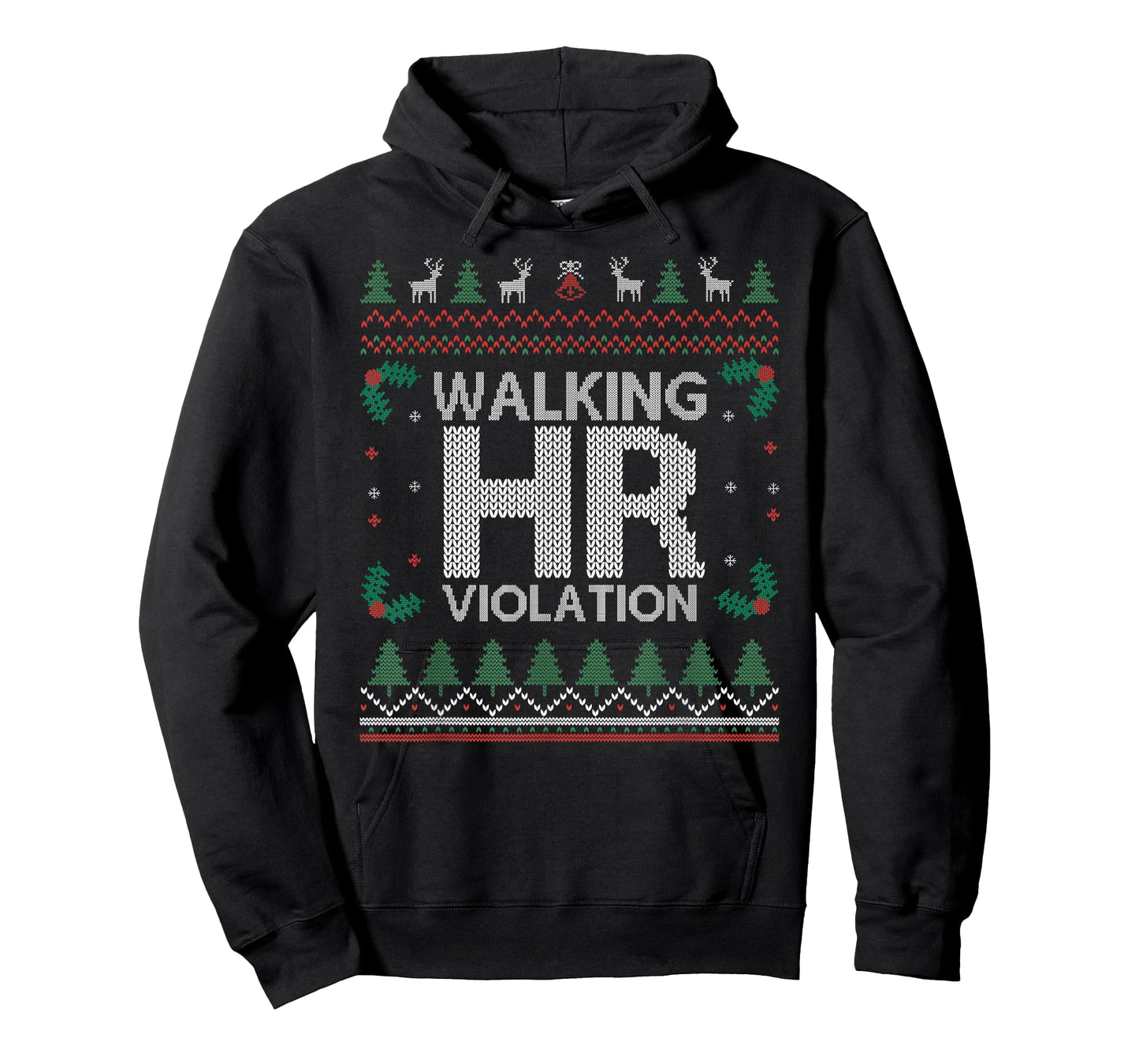 Office Ugly Christmas Funny Walking HR Violation Work Party T-Shirt