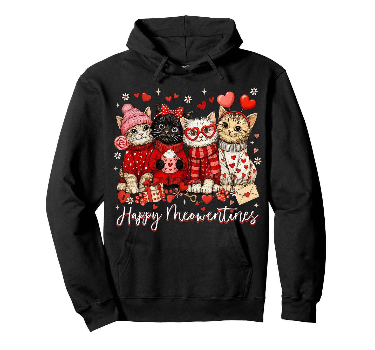 Happy Meowentines Cute Valentine Cat Lovers Girls Women Kid T-Shirt
