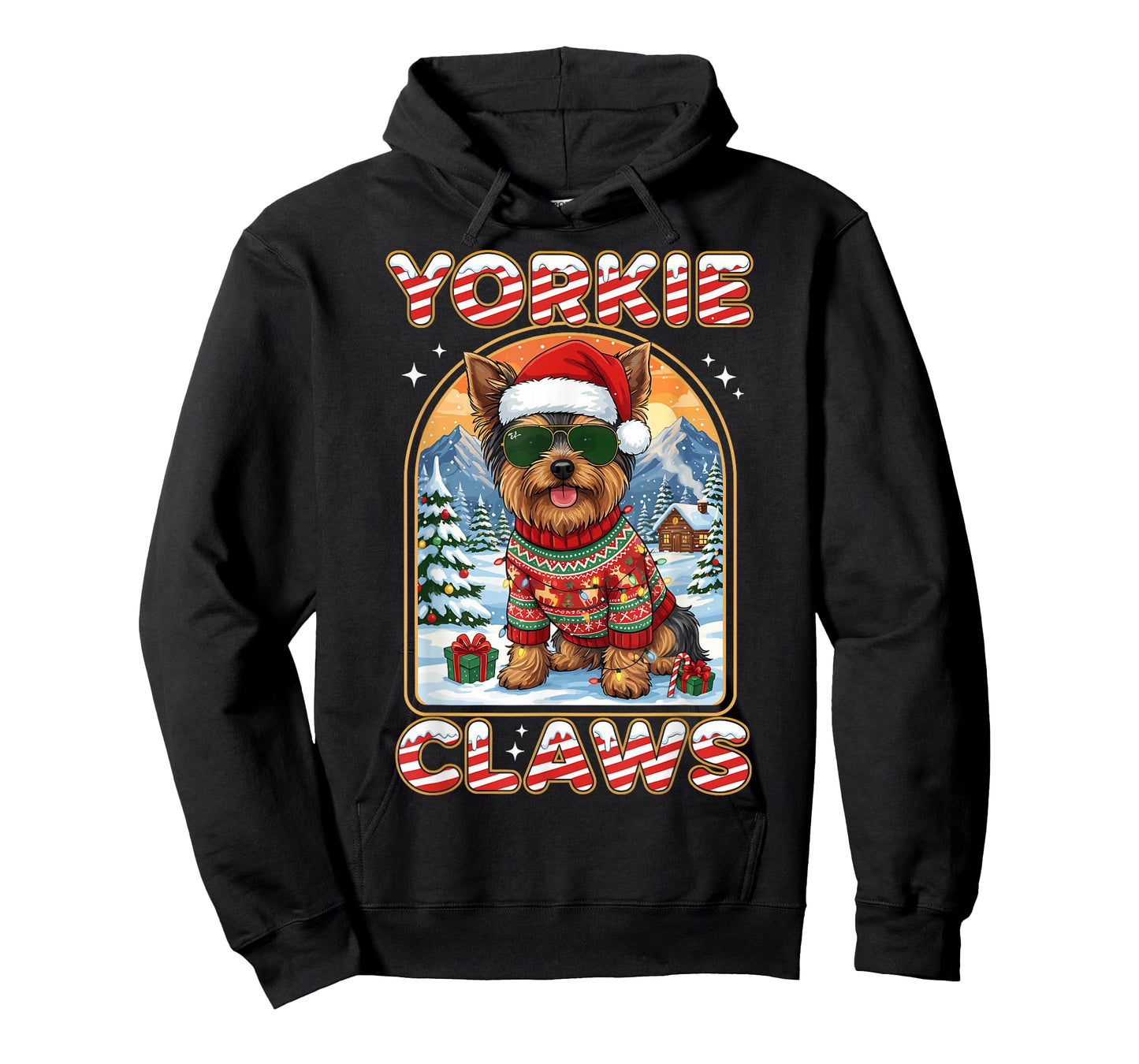 Christmas Santa Yorkie Claws Dog Owner Yorkshire Terrier T-Shirt