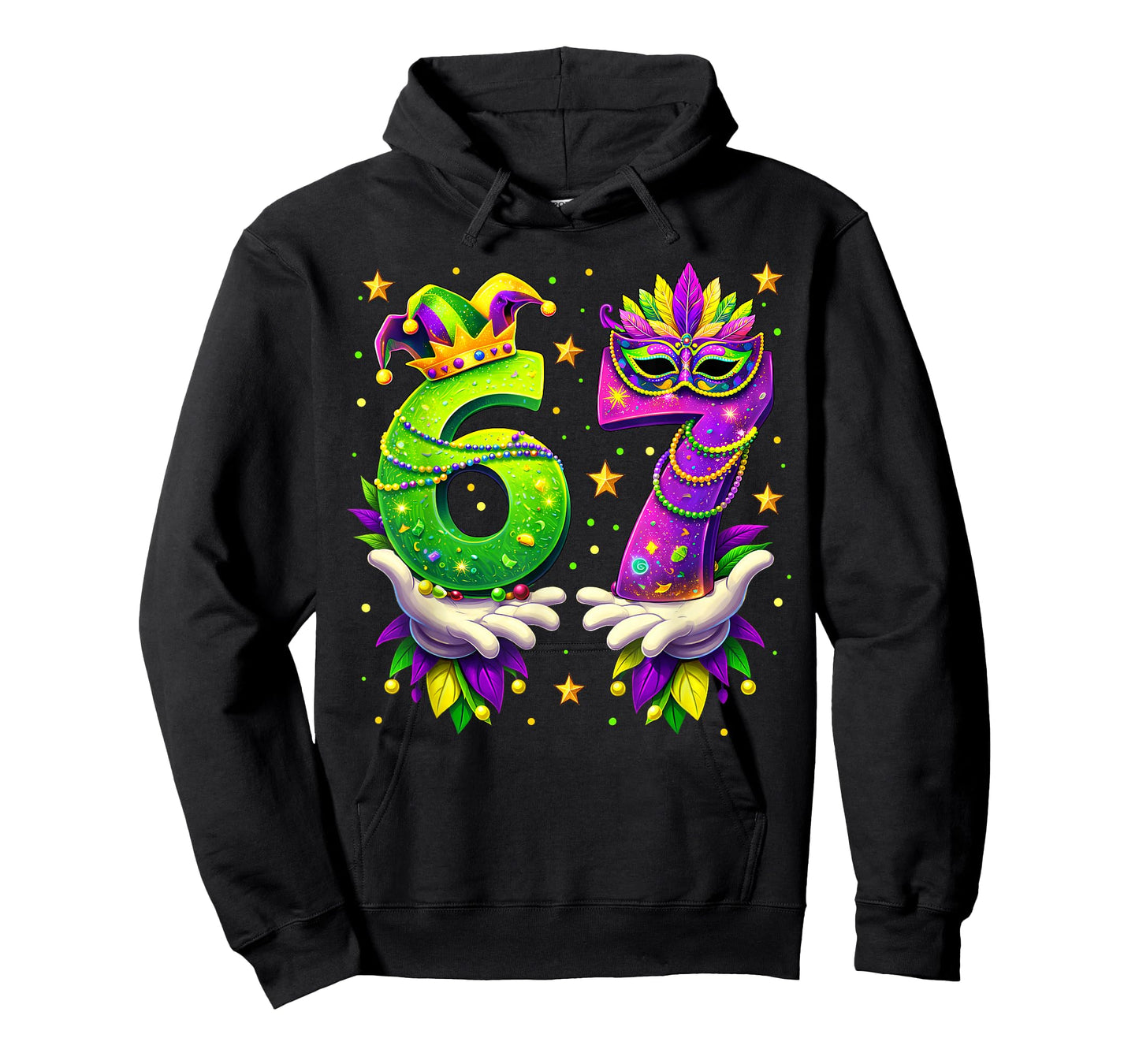 Mardi Gras Carnival Six Seven Beads 6 7 Meme Girls Boys Kids T-Shirt