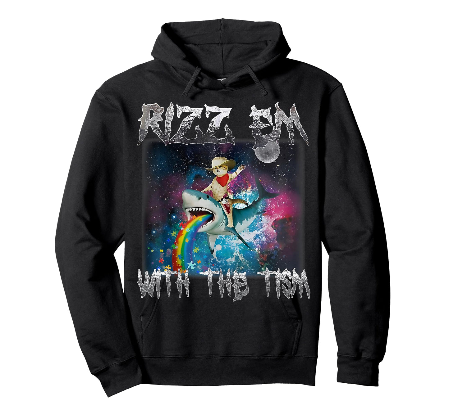 Rizz 'em with The 'tism Funny Meme Shark Autism Awareness T-Shirt