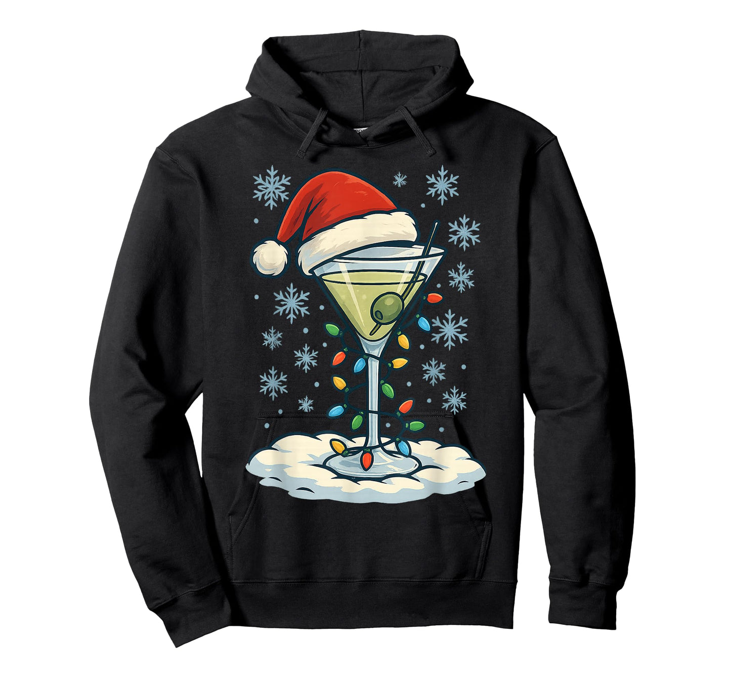 Fun Christmas Lights Wrapped On Dirty Dry Martini Lover T-Shirt
