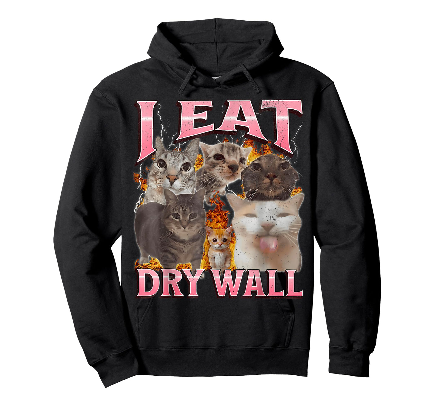 I Eat Cement Funny Cat Meme Bootleg Graphic T-Shirt