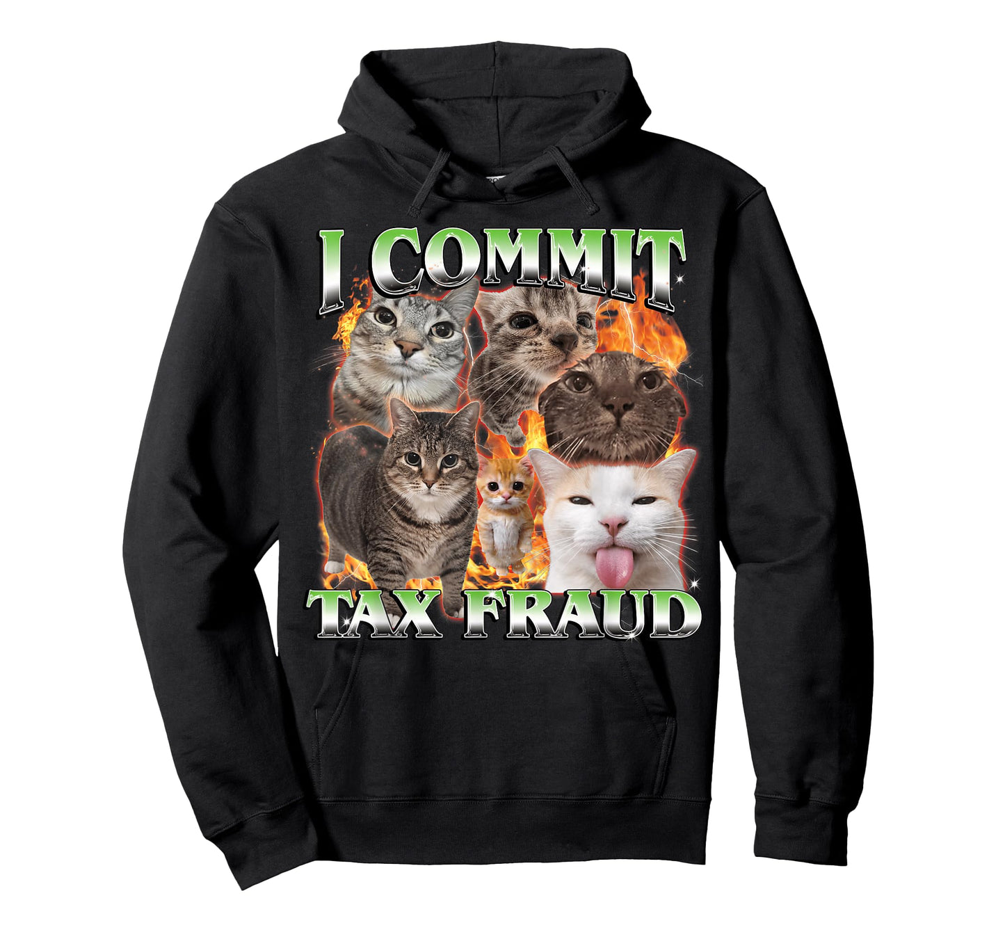 I Commit Tax Fraud Funny Cat Meme Bootleg Men Women T-Shirt
