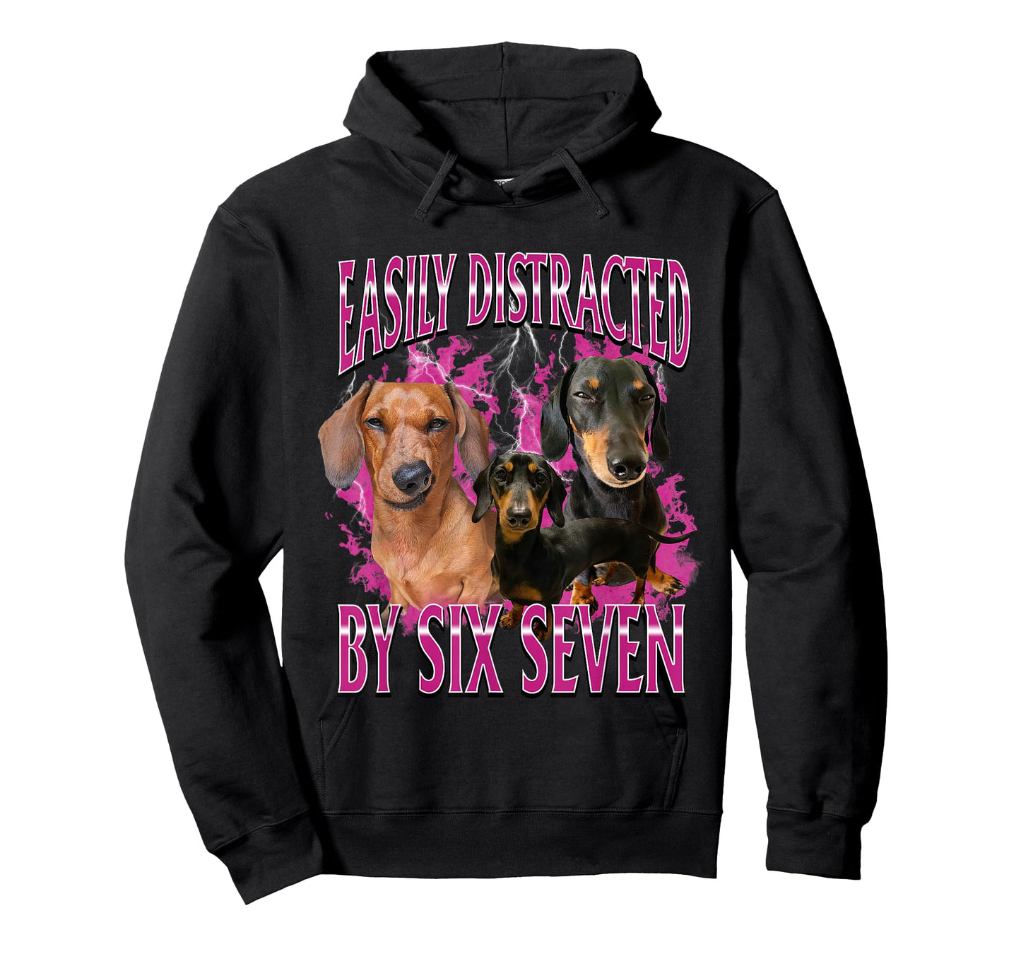 Easily Distracted by Six Seven 67 Meme Dachshund Weiner Dog T-Shirt