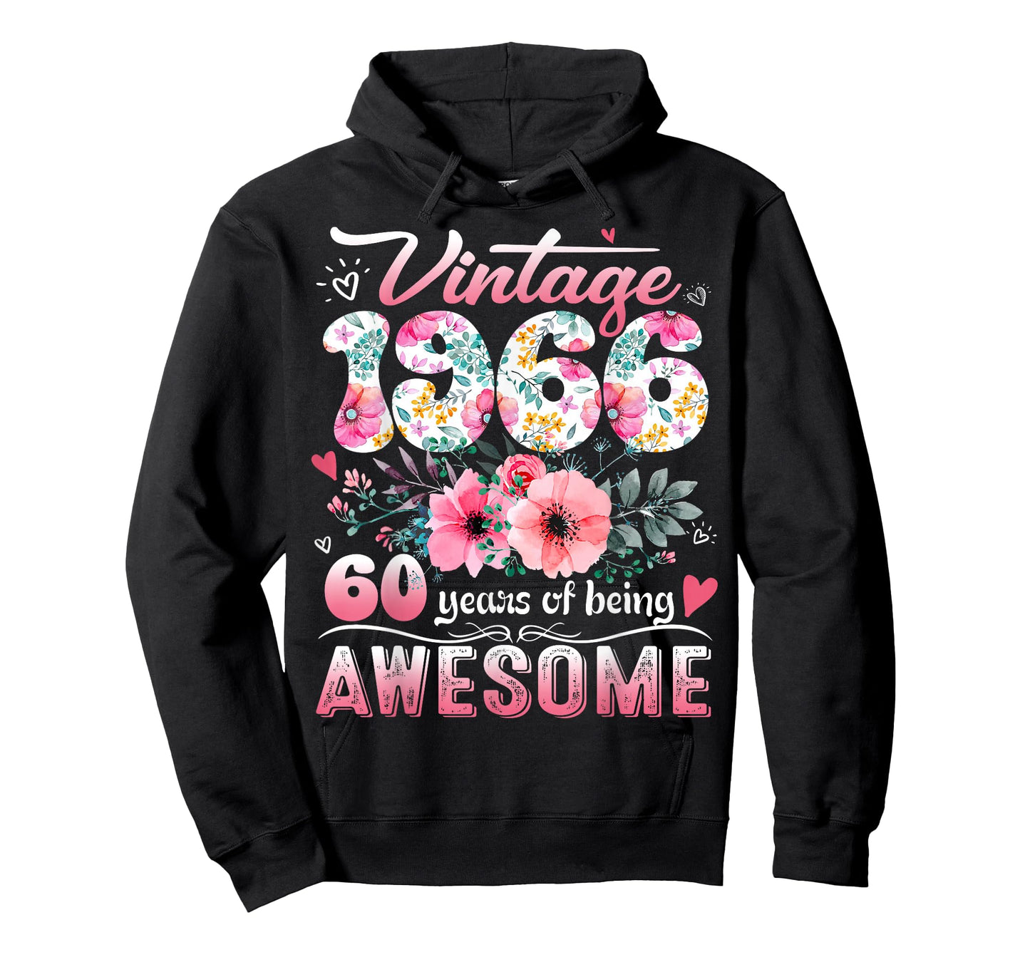 Vintage 1966 Floral 60 Years Old 60th Birthday Party Costume T-Shirt