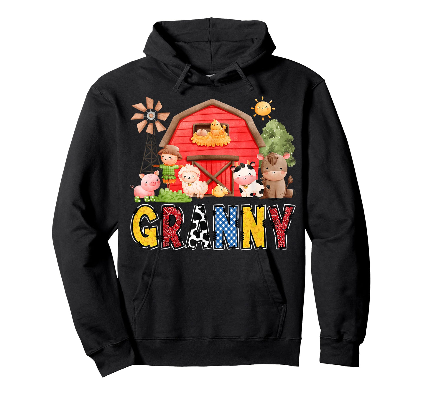 Granny Red Farm Cow Birthday Boy Matching Family Party T-Shirt