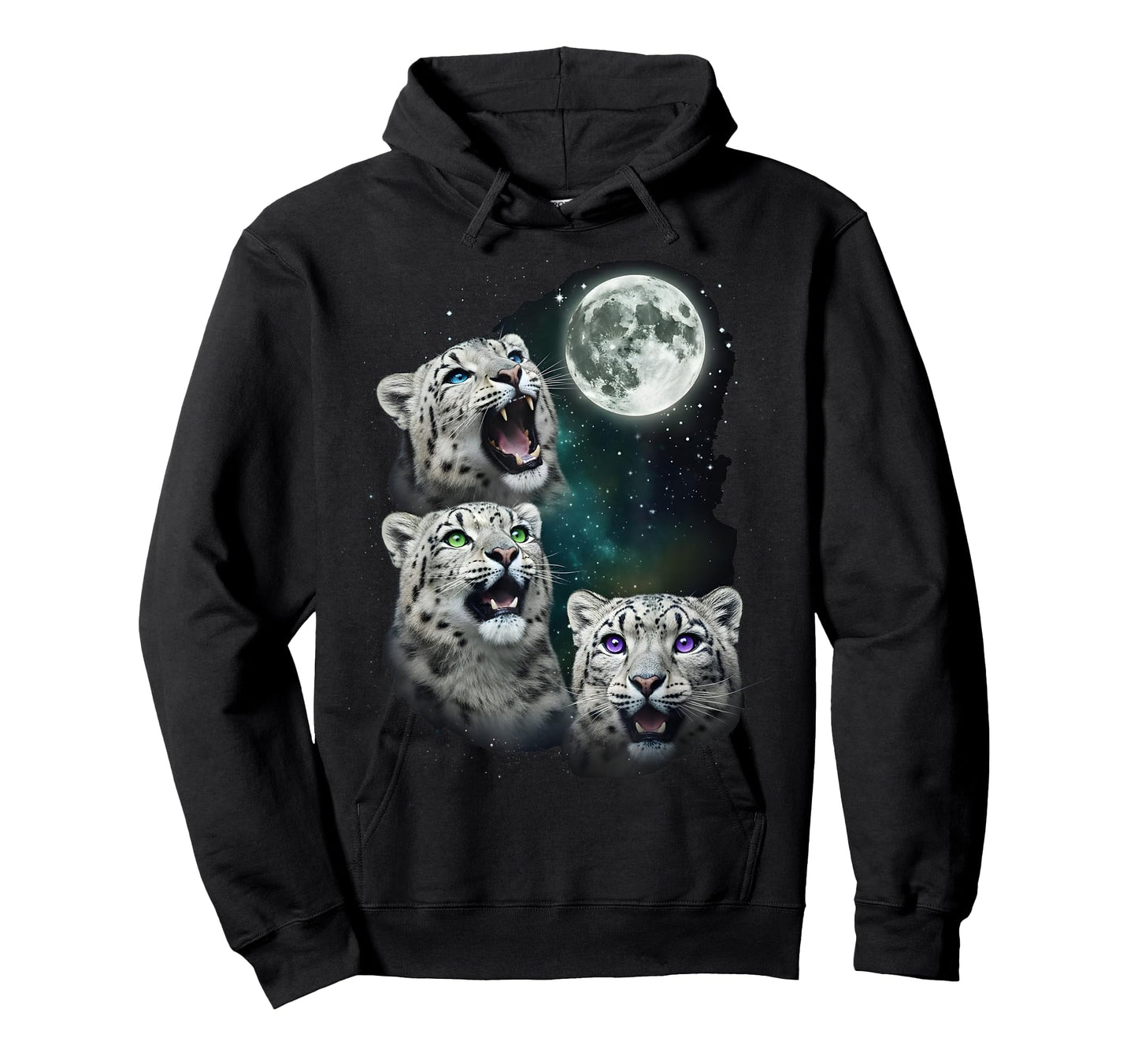 Leopard Howling at The Space Full Moon at Night Starry Sky T-Shirt