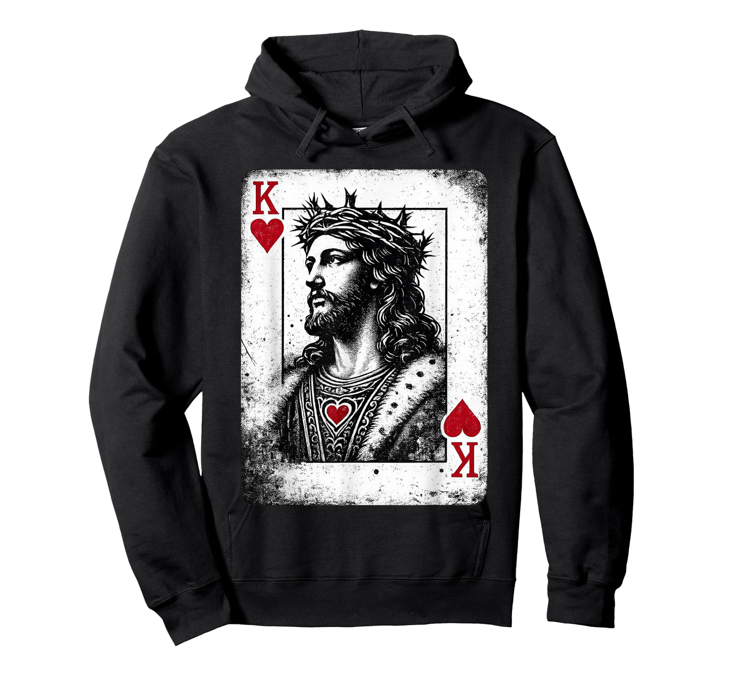 Jesus King of Hearts Retro Religious Card Game Lover T-Shirt