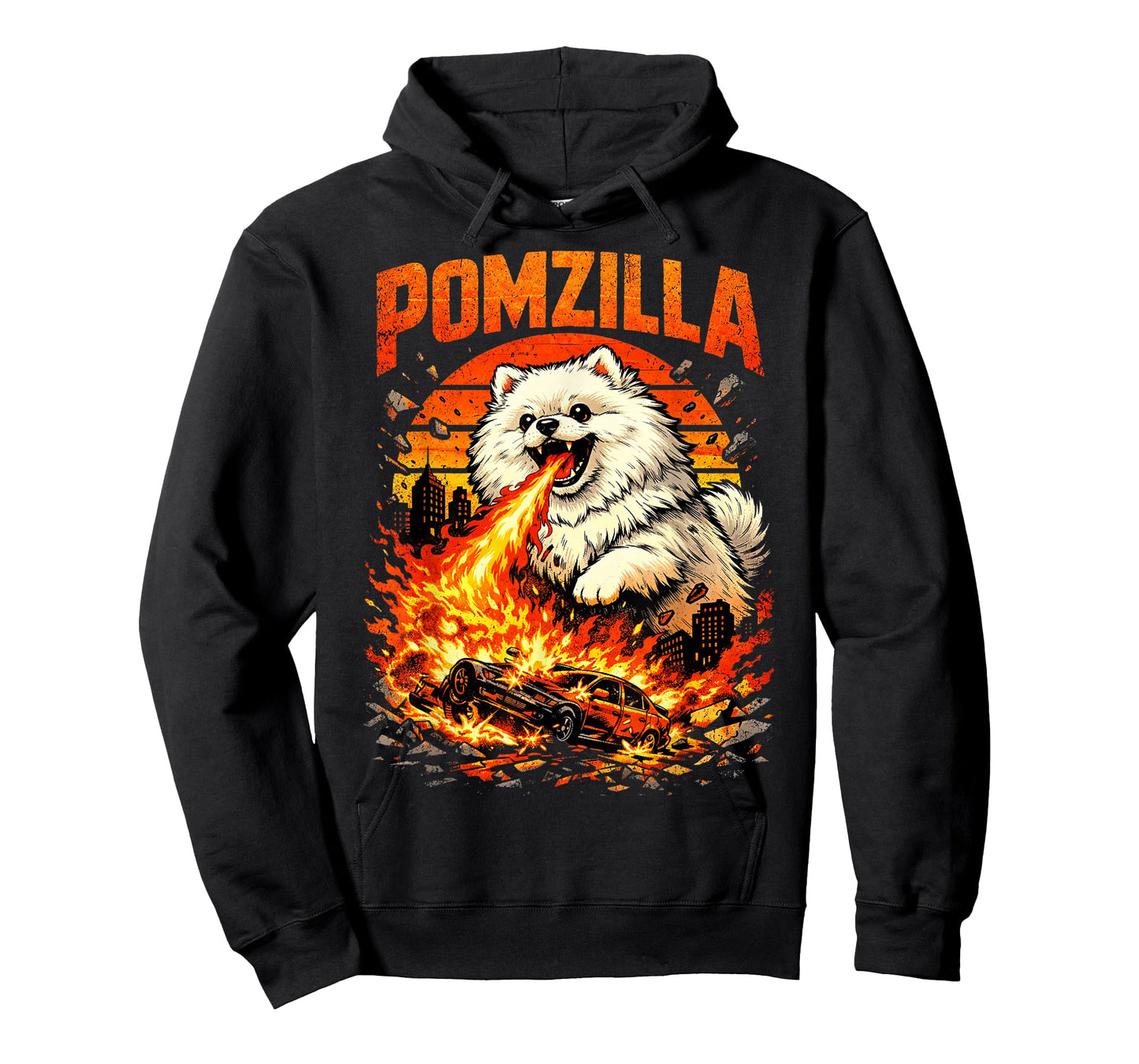 Pomzilla Pomeranian Dog Lover Vintage Monster Pom Dog T-Shirt