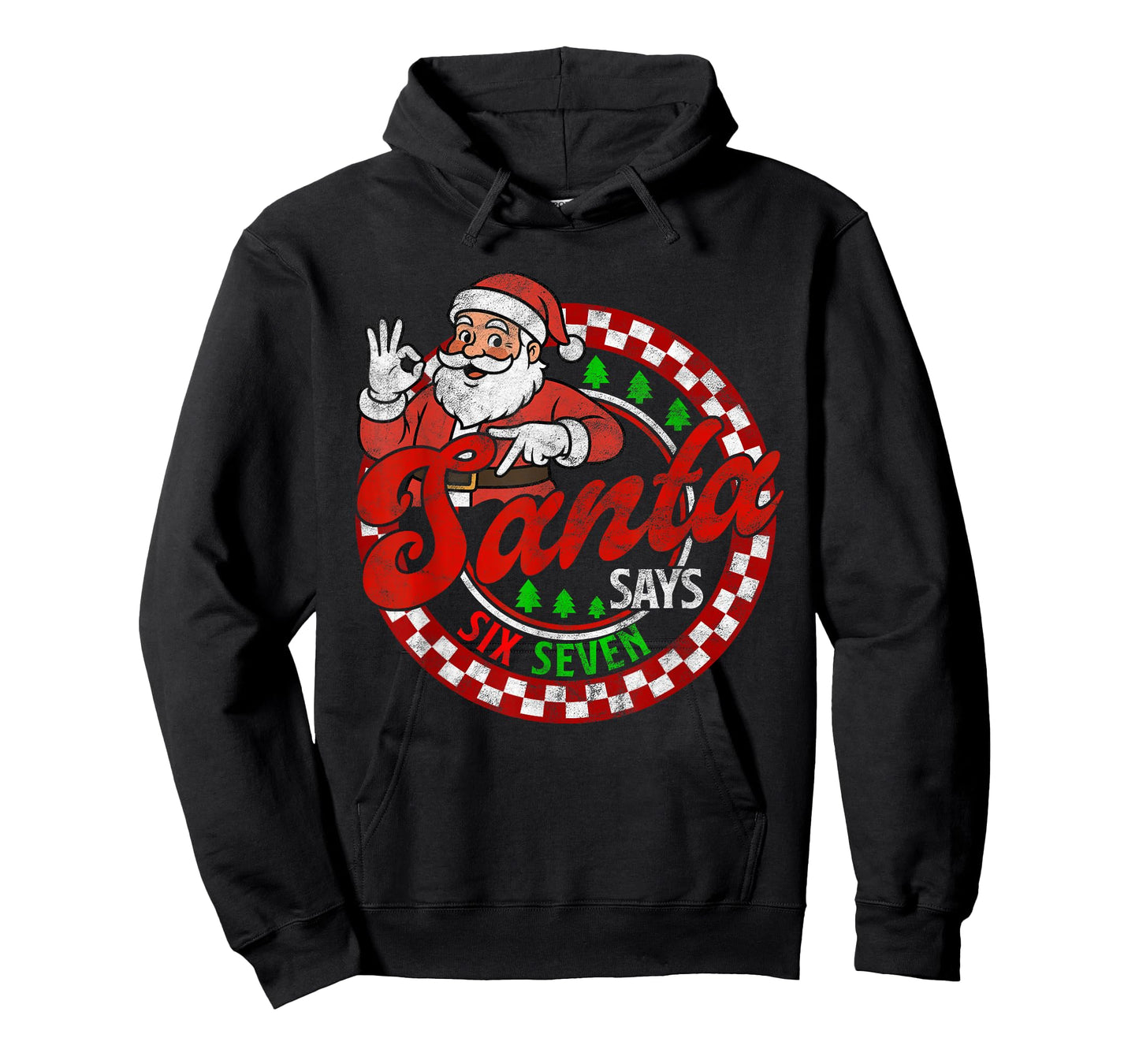 Funny Santa Says Six Seven Christmas 67 Meme Xmas Men Kids T-Shirt
