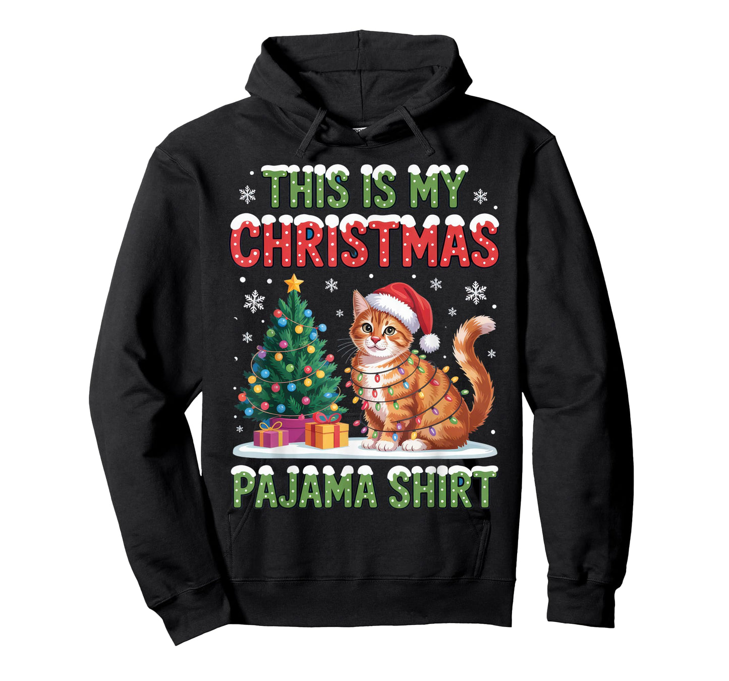 This is My Christmas Pajama Shirt Cat Lovers Holiday Fun T-Shirt