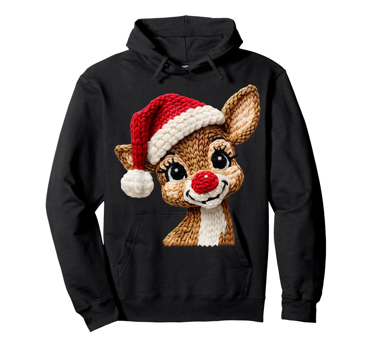 Cute Reindeer Rudolph Crochet Christmas Xmas Pajamas Holiday T-Shirt