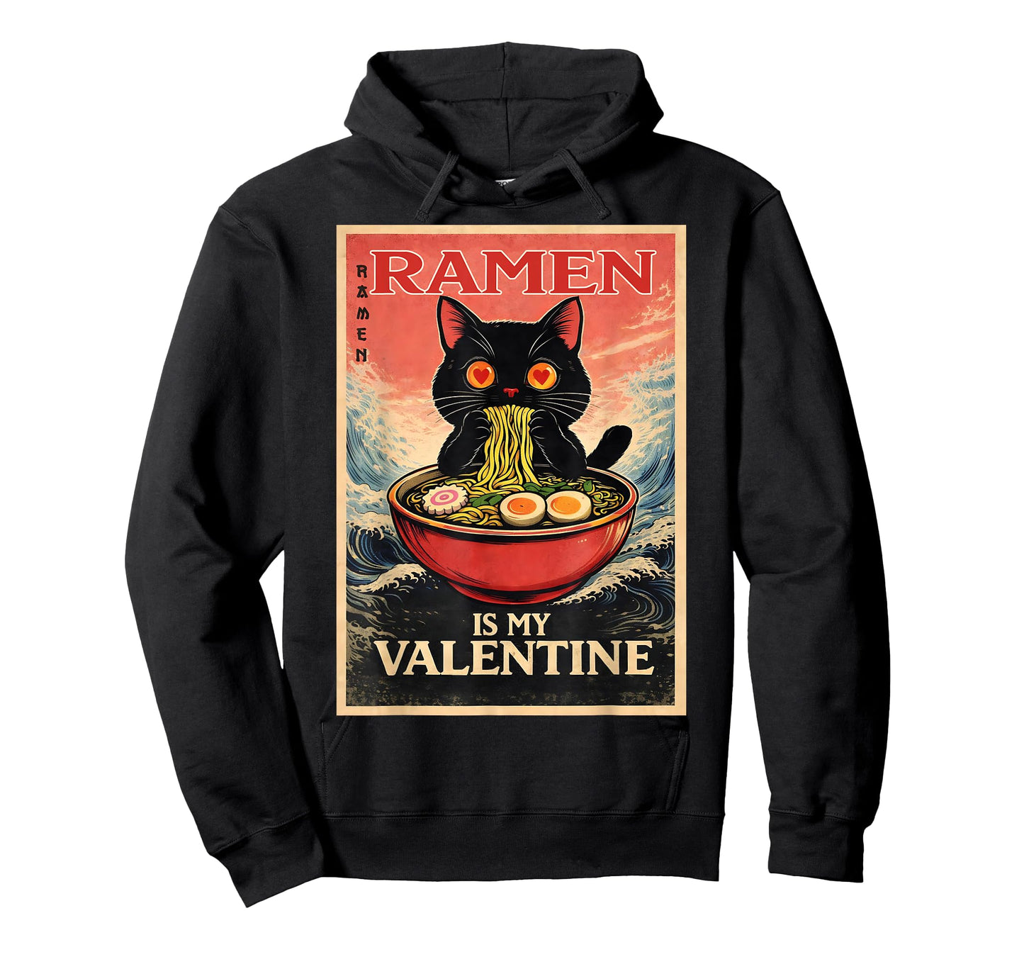 Ramen is My Valentine Funny Cute Cat Gifts for Men Women Kid T-Shirt