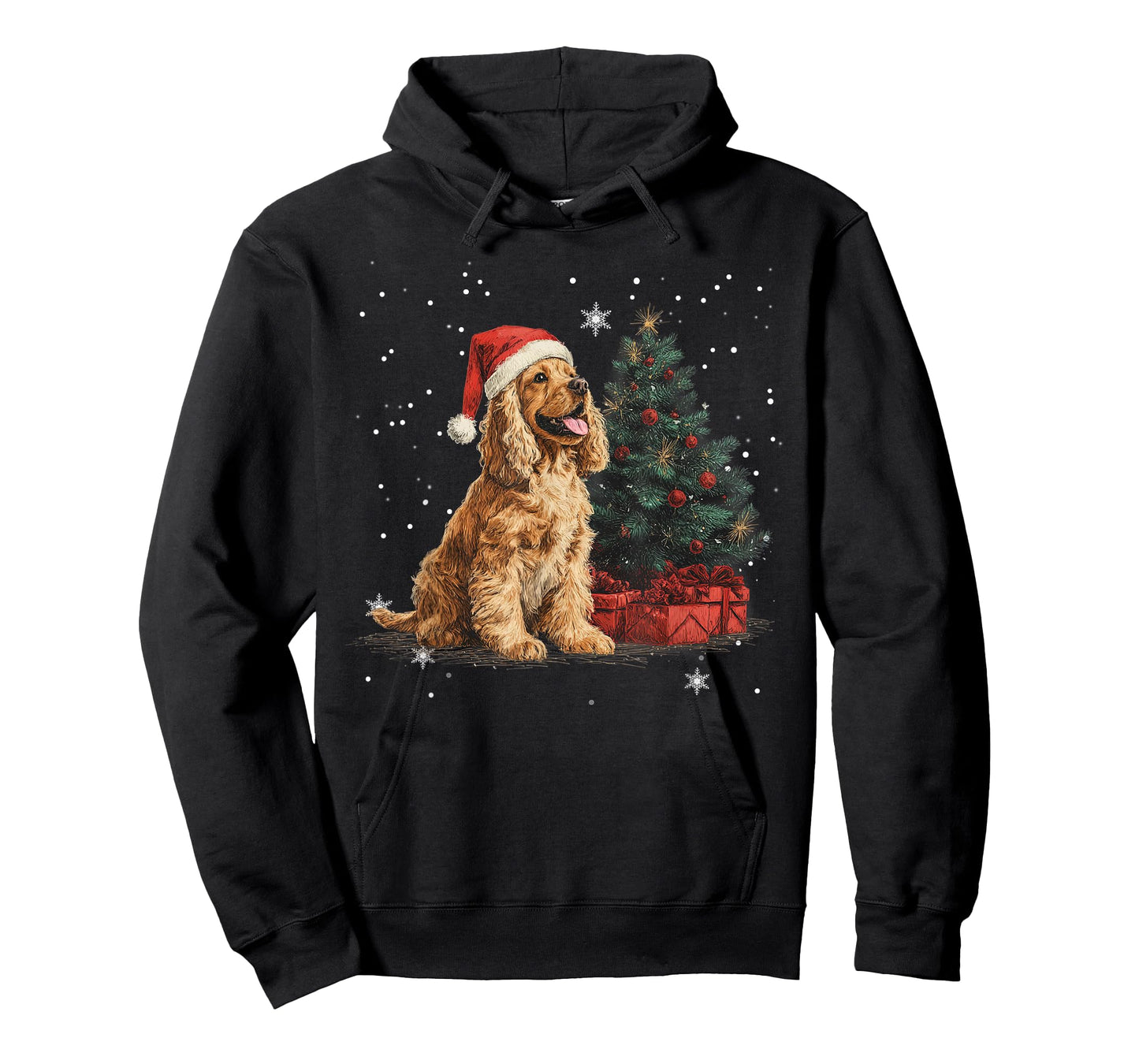 Funny Cocker Spaniel Dog Christmas Tree Women Men Kids T-Shirt