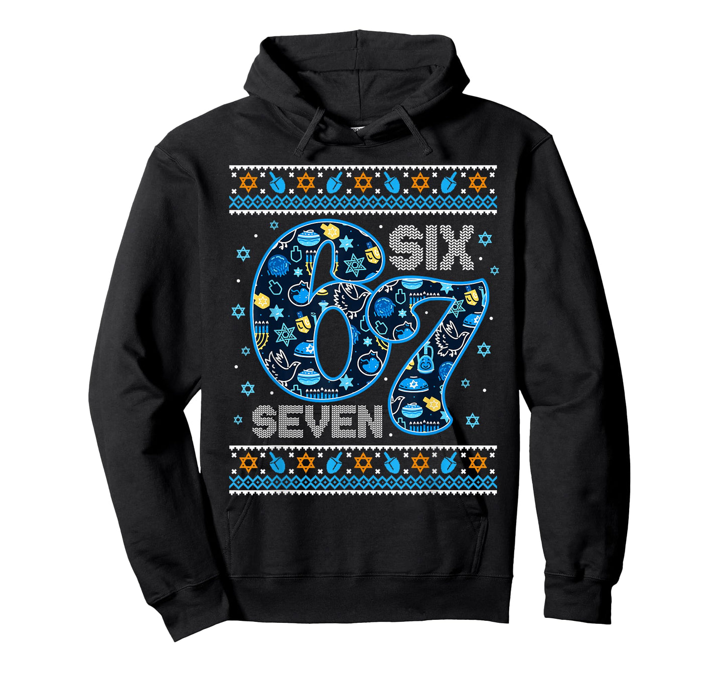 Hanukkah 67 Festive Dreidel Ugly Sweater Jew Six Seven 6 7 T-Shirt
