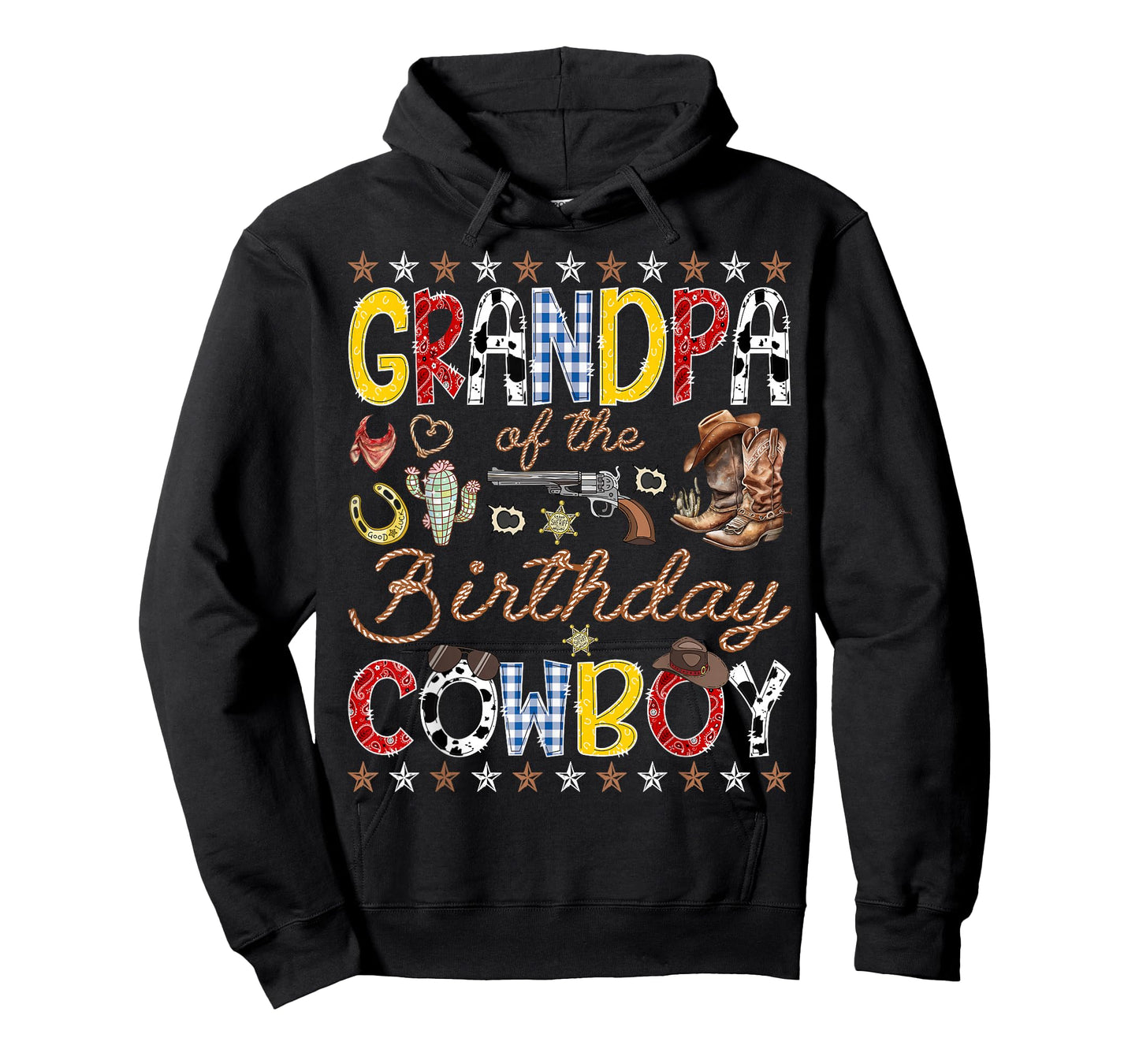 Grandpa of The Birthday Cowboy Western Rodeo Grandpa T-Shirt