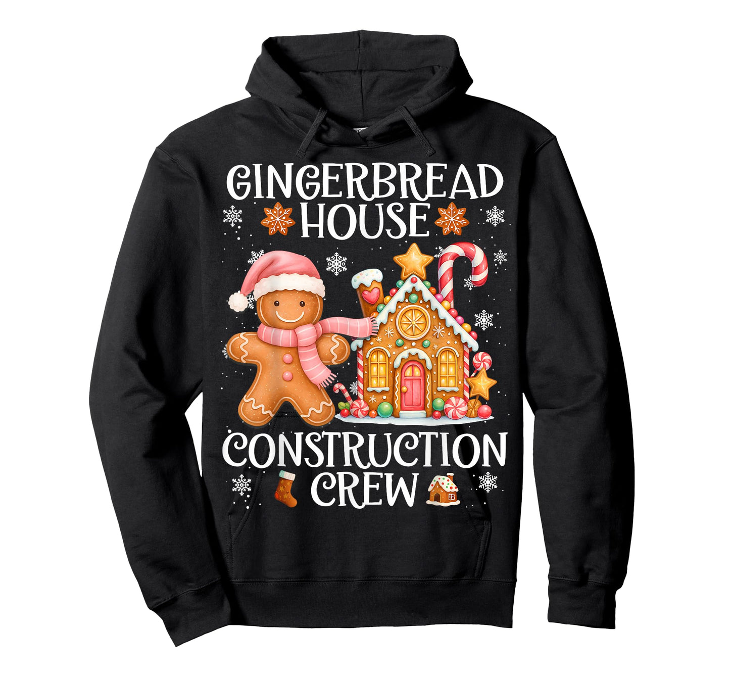 Gingerbread House Construction Crew Cookies Baking Christmas T-Shirt