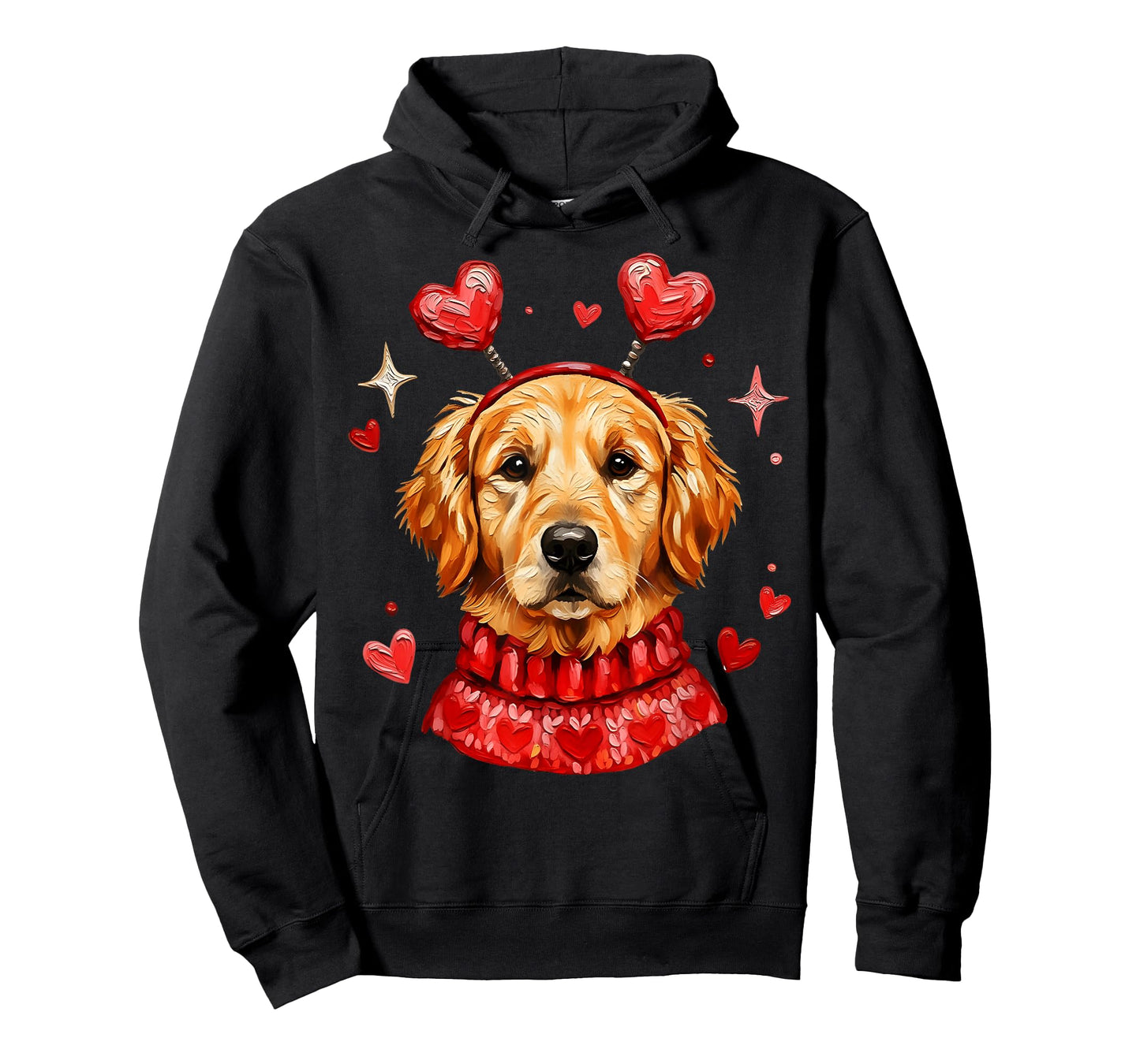 Golden Retriever Valentine Cute Heart Dog Mom Dad Dog Lover T-Shirt