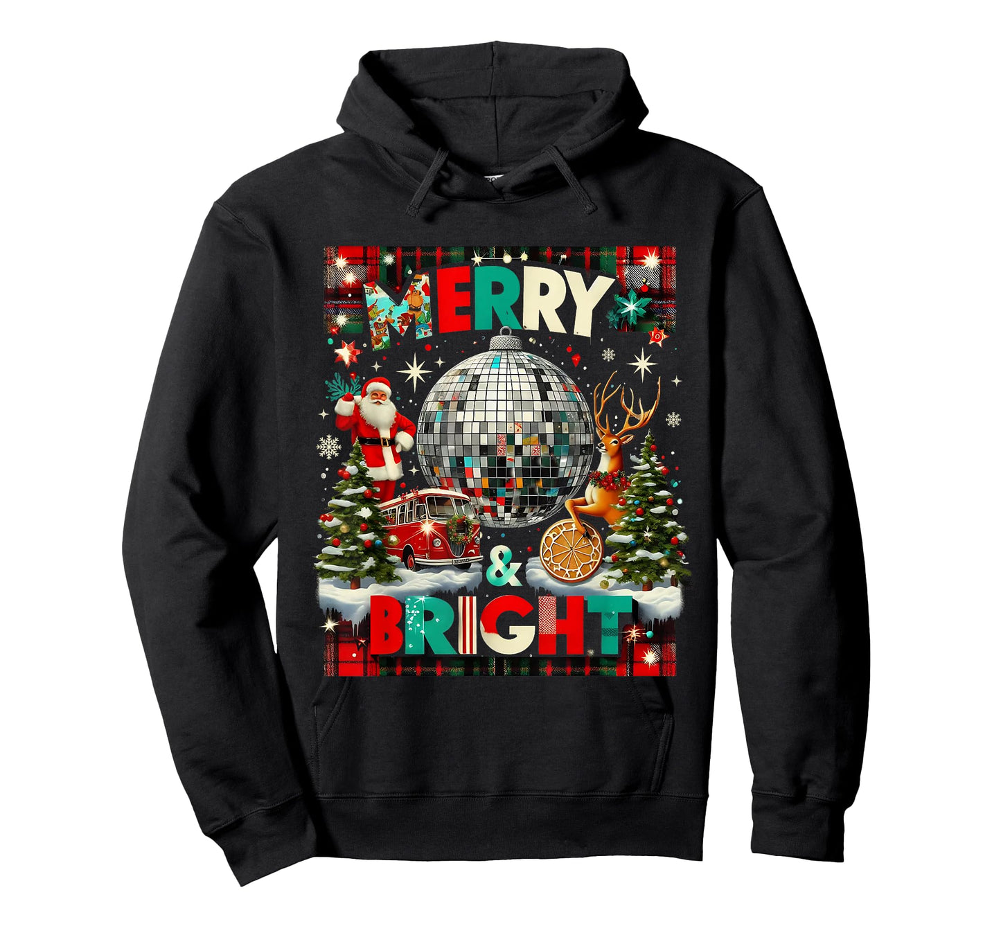 Merry and Bright Retro Christmas Disco Design T-Shirt