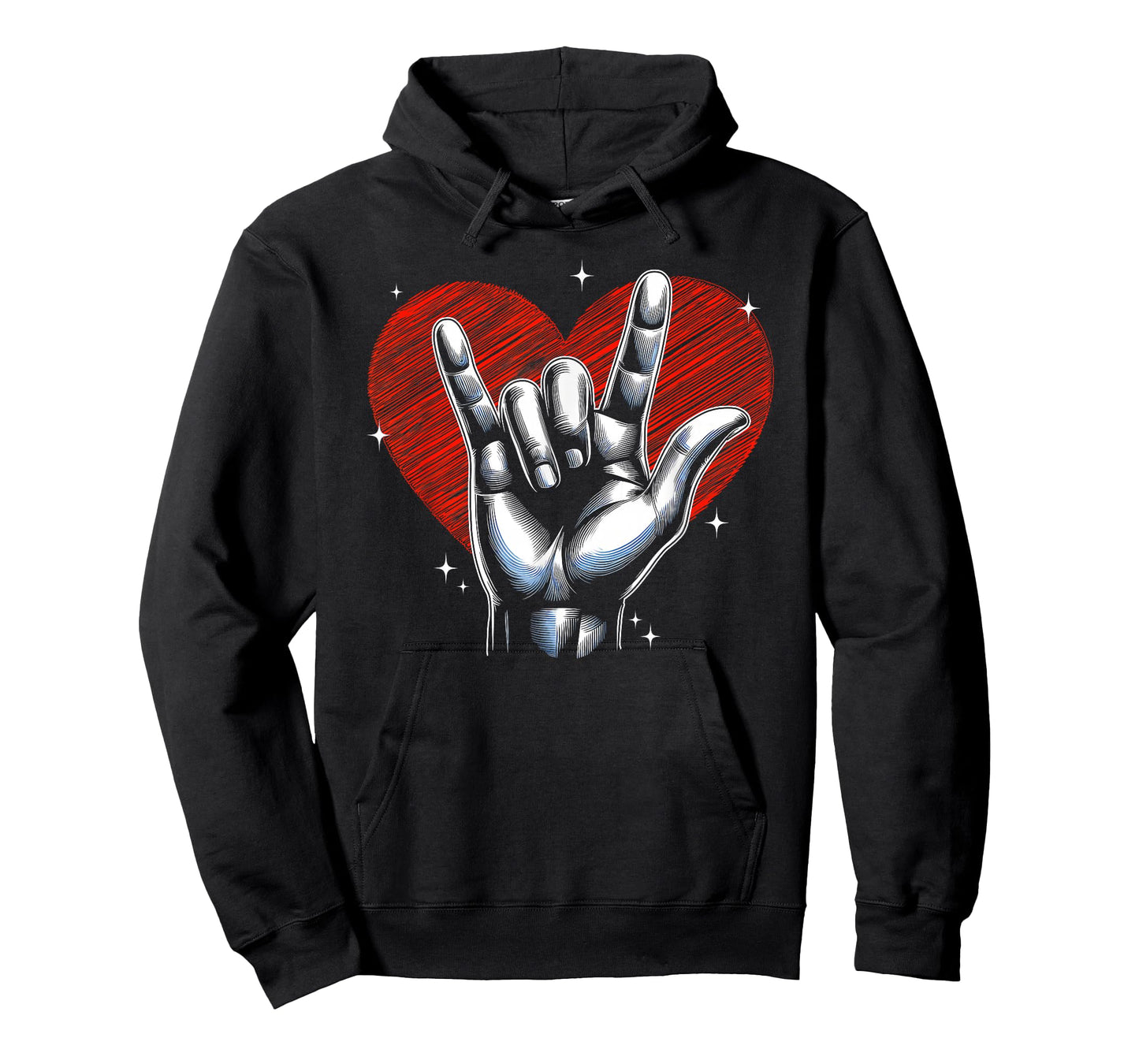 I Love You Hand Sign ASL Heart Women Kids Men Valentine T-Shirt