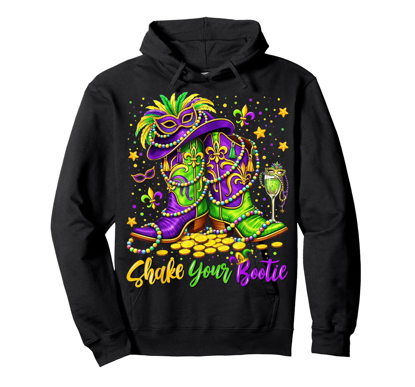 Shake Your Bootie Western Howdy Mardi Gras Boots Cowgirl T-Shirt