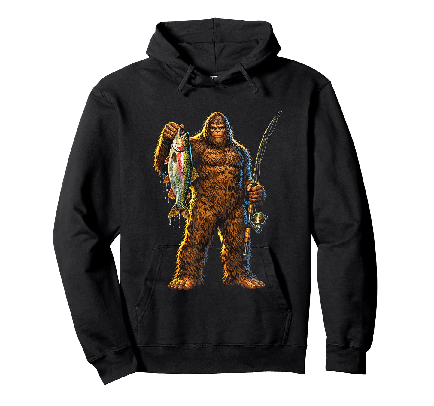Funny Bigfoot Sasquatch Fishing Outdoor Camping Father's Day T-Shirt