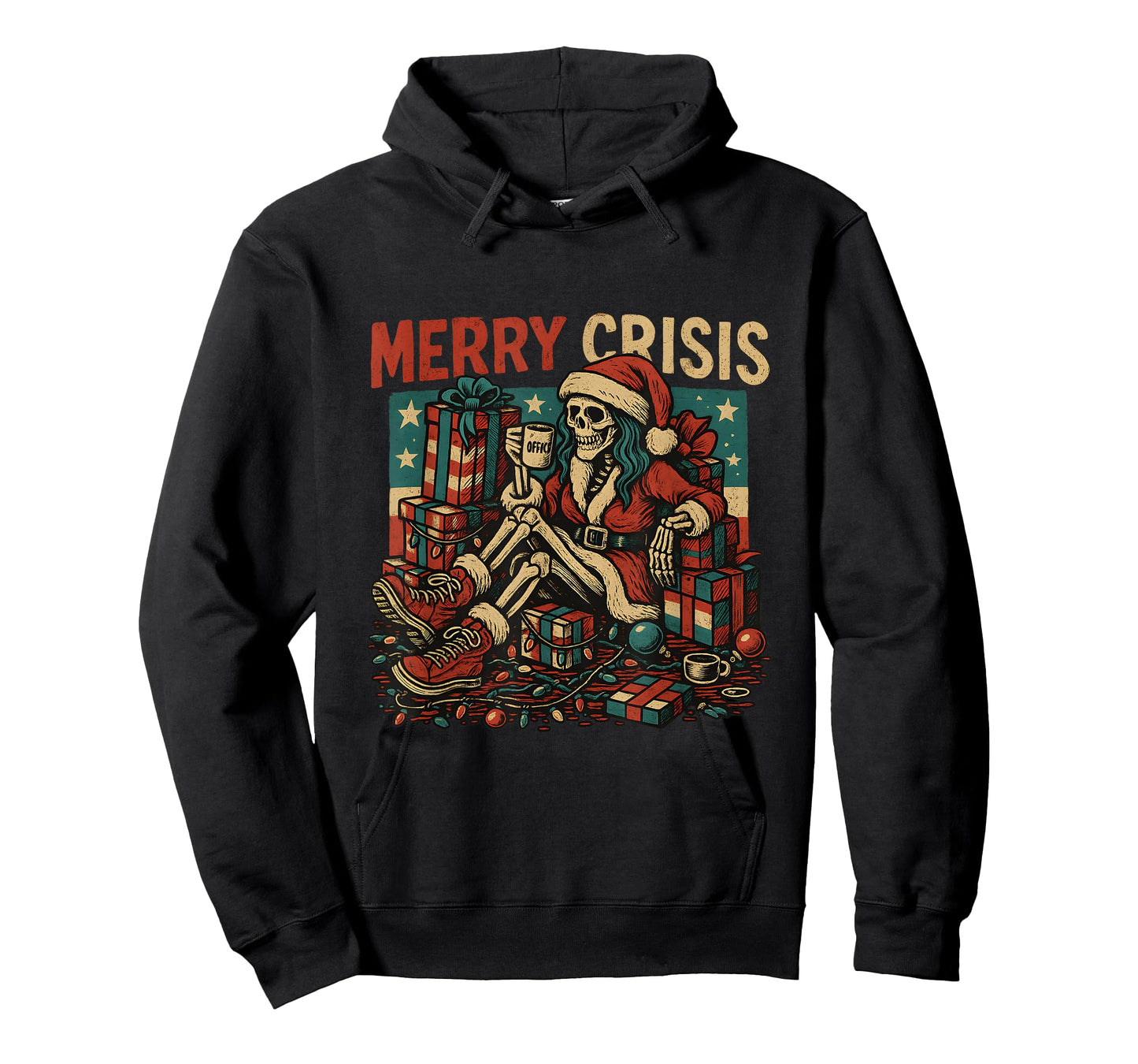 Merry Crisis Skeleton Funny Christmas T-Shirt