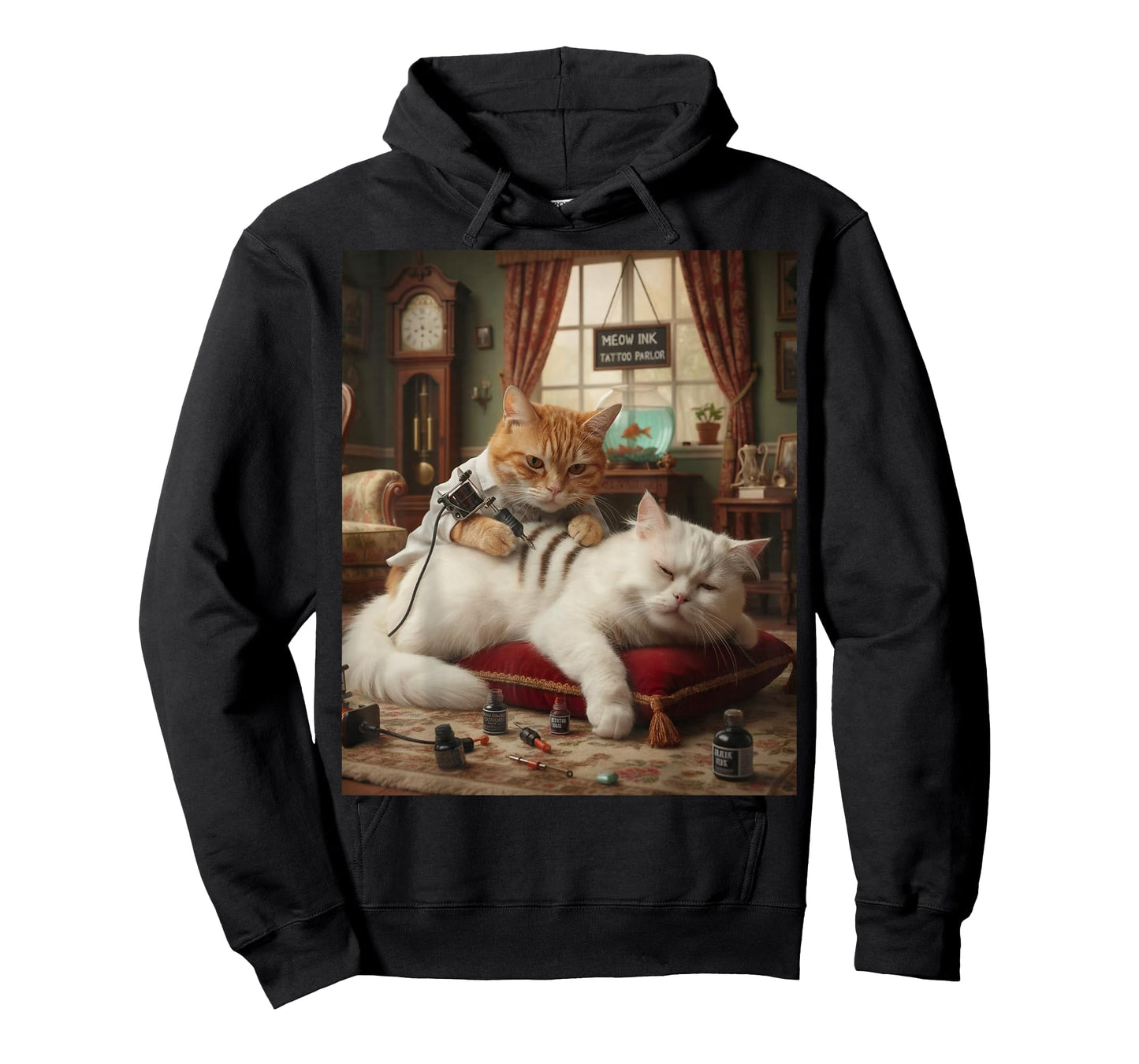 Cat Tattooing Cat Funny Meme Inked Kitty Humor Tattoo Artist T-Shirt