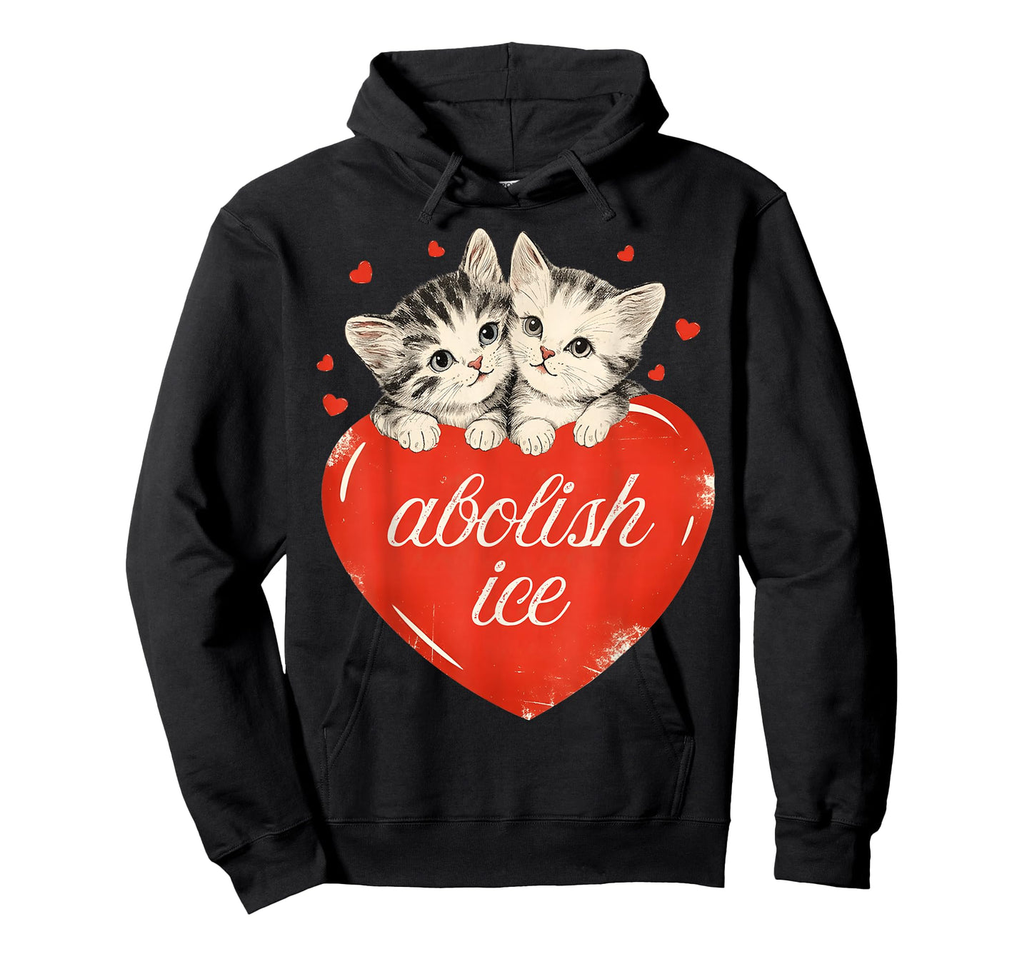 Funny Abolish ICE, Cute Cat Valentines Women Girl T-Shirt