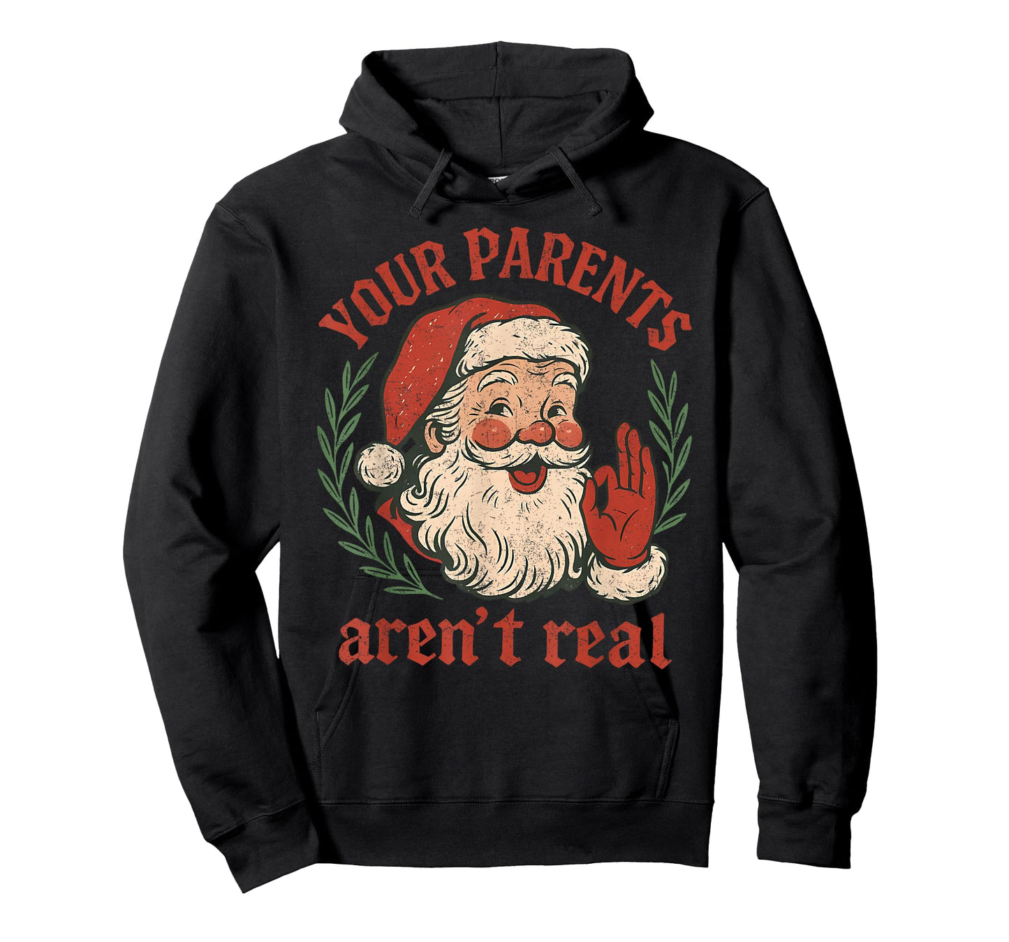 Vintage Your Parents aren't Real Funny Santa Christmas T-Shirt
