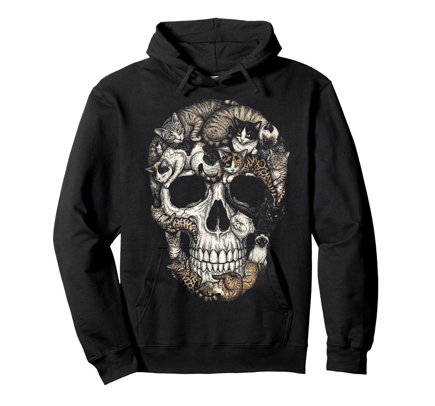 Halloween Cat Skull Skeleton Kitty Gothic Horror Art Pet T-Shirt