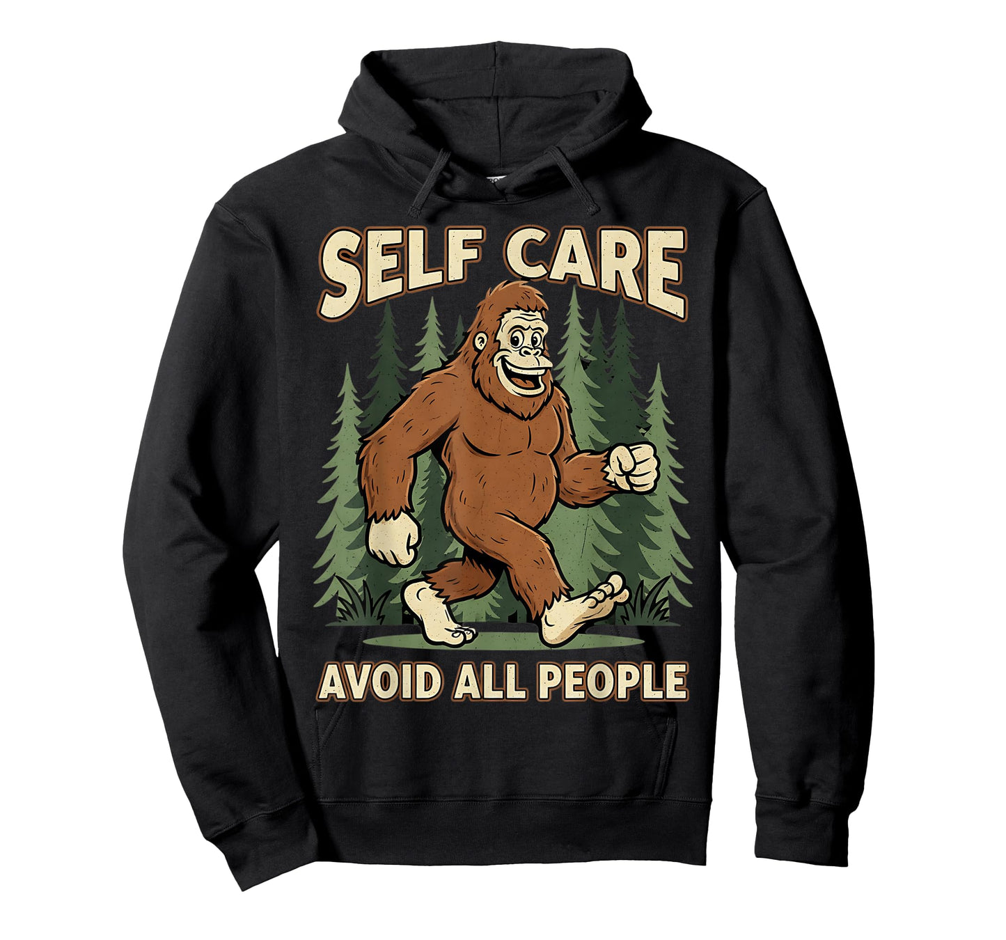 Self Care Mental Health Funny Bigfoot Graphic T-Shirt