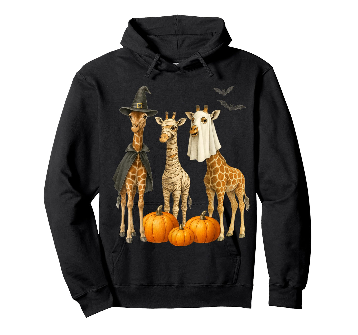 Giraffe Boo Mummy Witch Halloween Costume Giraffe Pumpkin T-Shirt