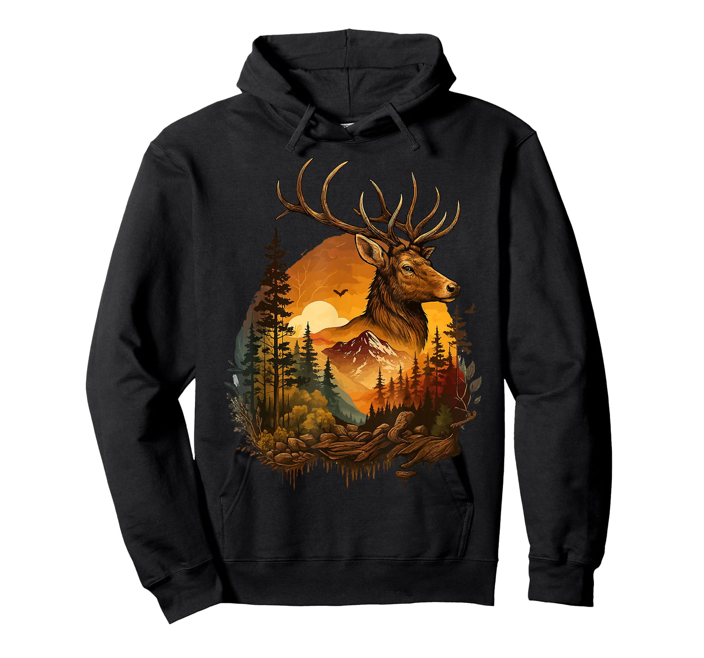Elk Hunting Hiking Outdoor Camping Stag Forest Wildlife T-Shirt