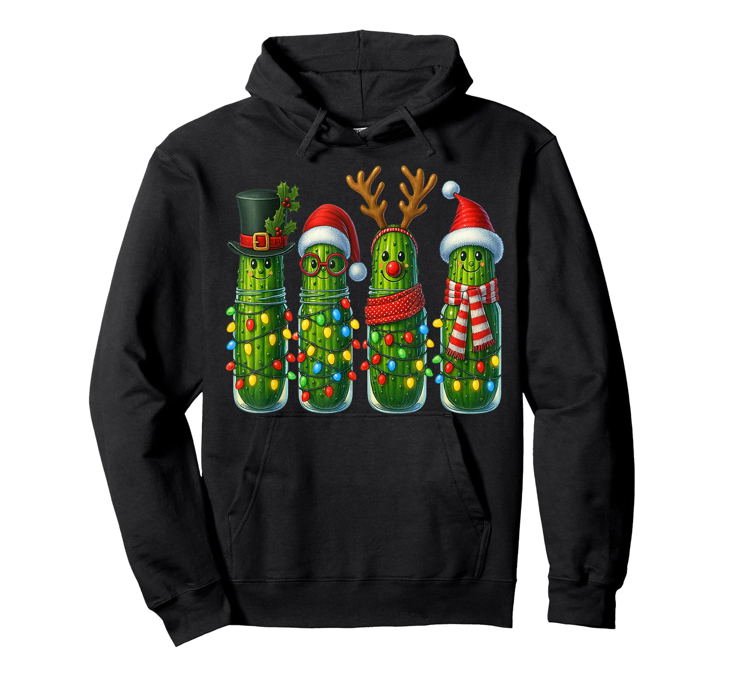 Christmas Pun Pickle Lights Funny Vegetable Holiday Family T-Shirt
