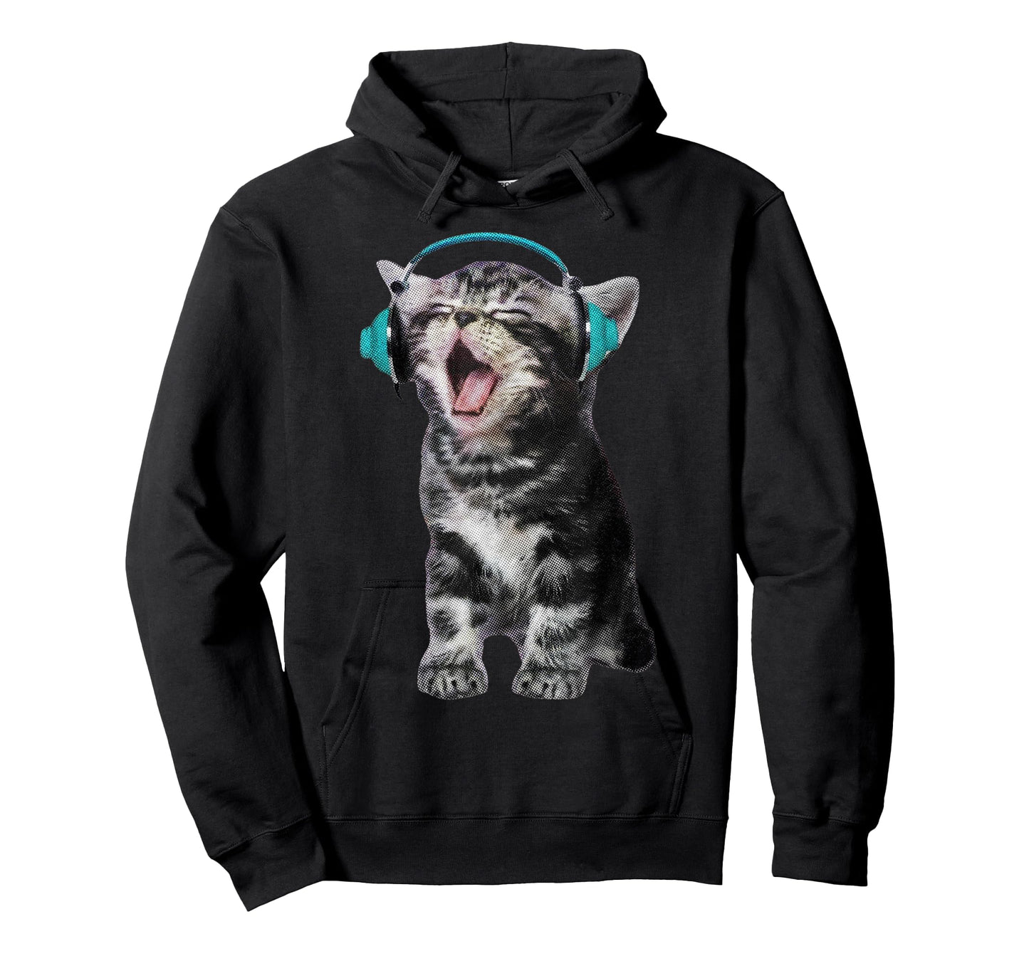 Cute Headphones Cat Meme Funny Y2K Grunge Silly Graphic Gift T-Shirt