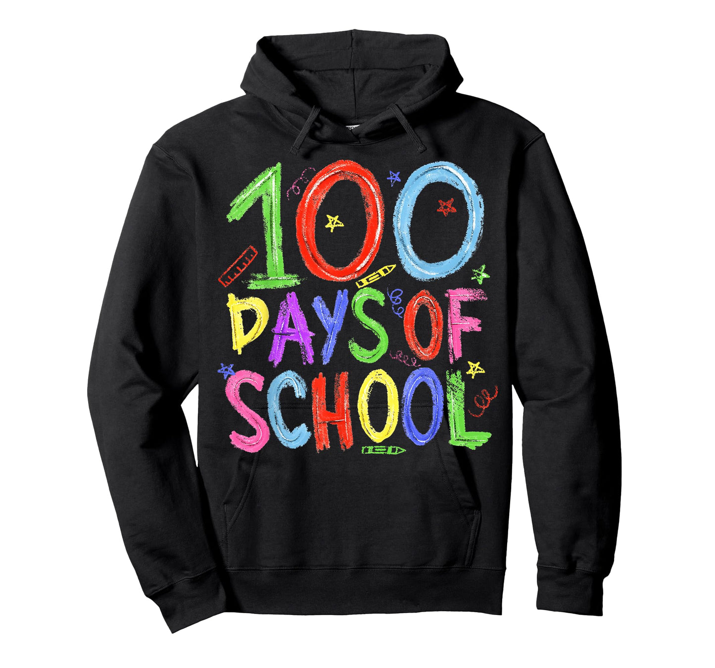 100th Day of School Crayon 100 Teacher Boy Girl Kid T-Shirt