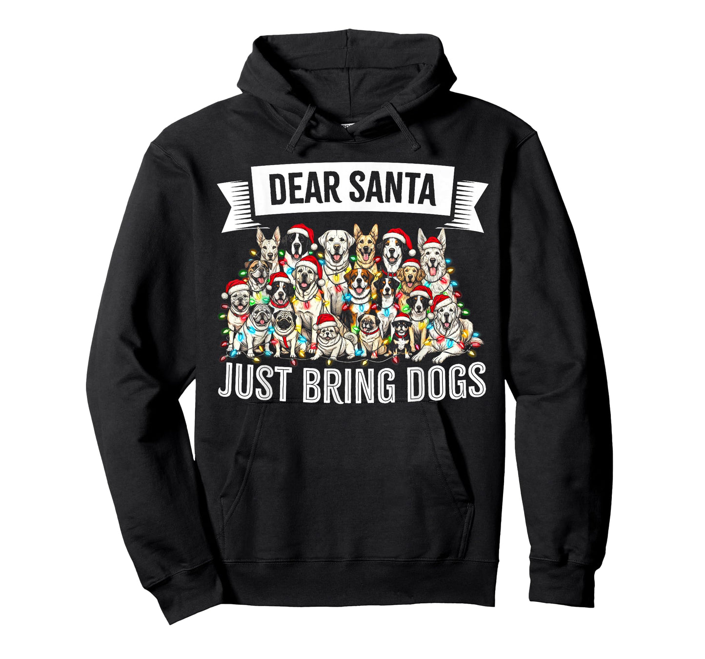 Dear Santa Just Bring Dogs Christmas Lights Dog Love Pajama T-Shirt