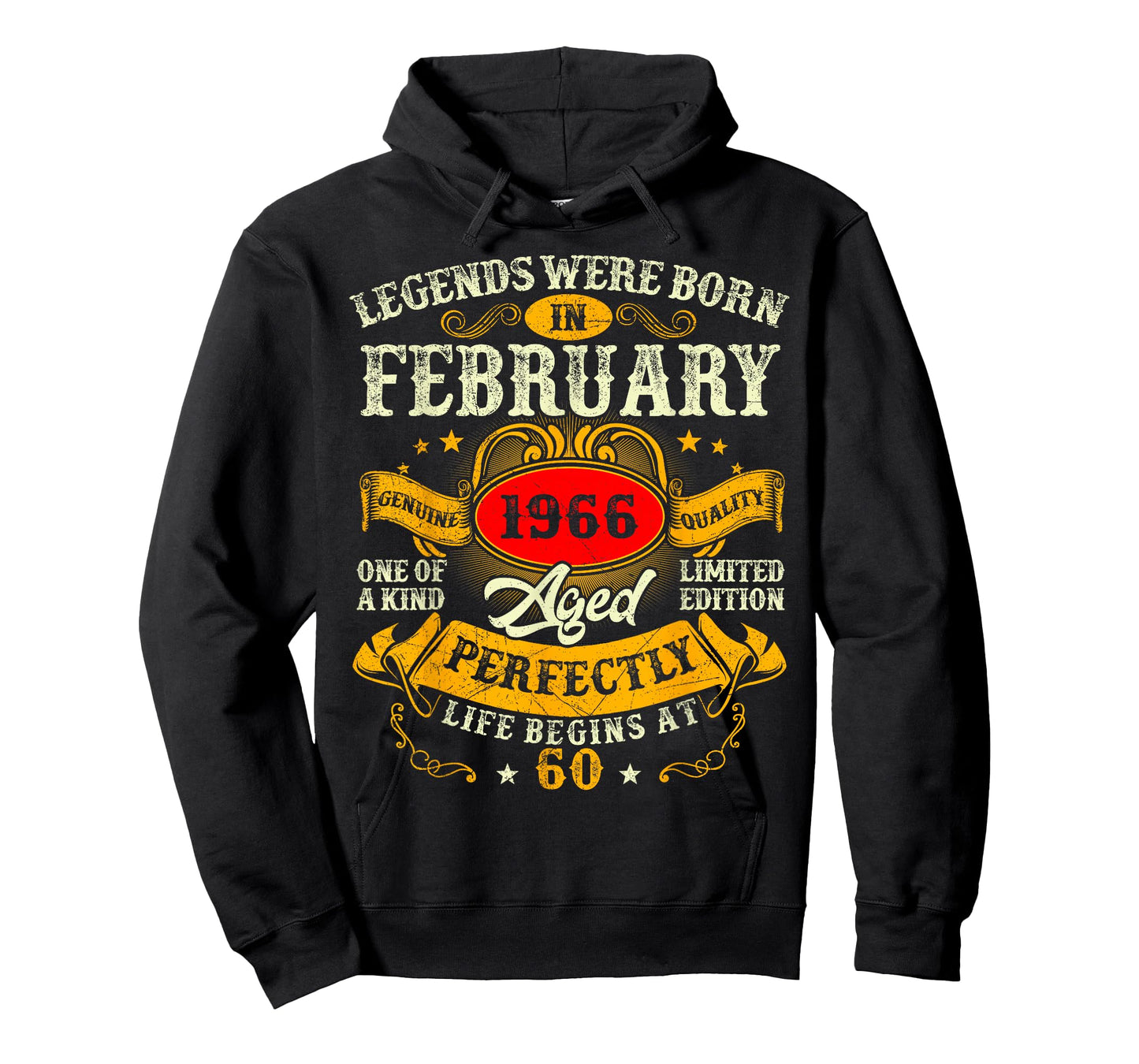 60th Birthday Vintage Legends were Born in February 1966 Men T-Shirt