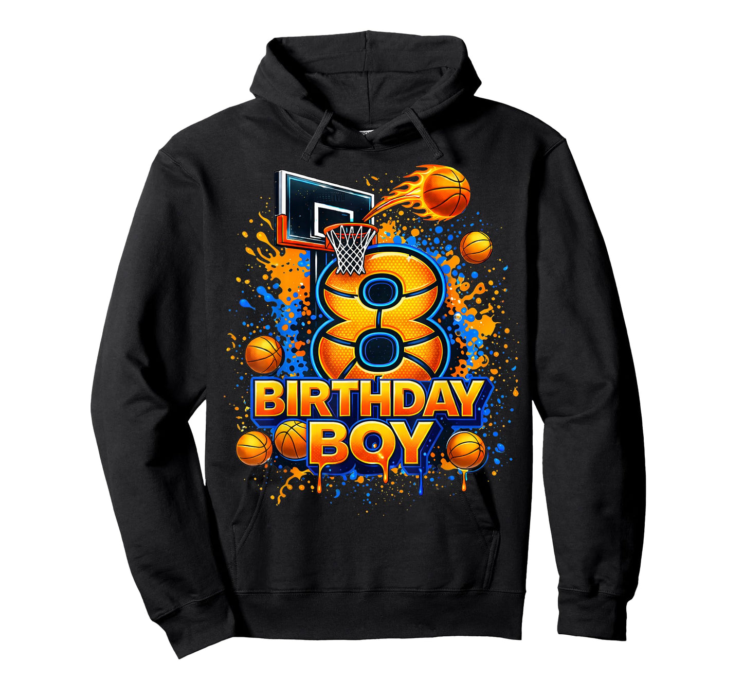8th Birthday Boy Basketball Birthday 8 Year Old Boys Kids T-Shirt