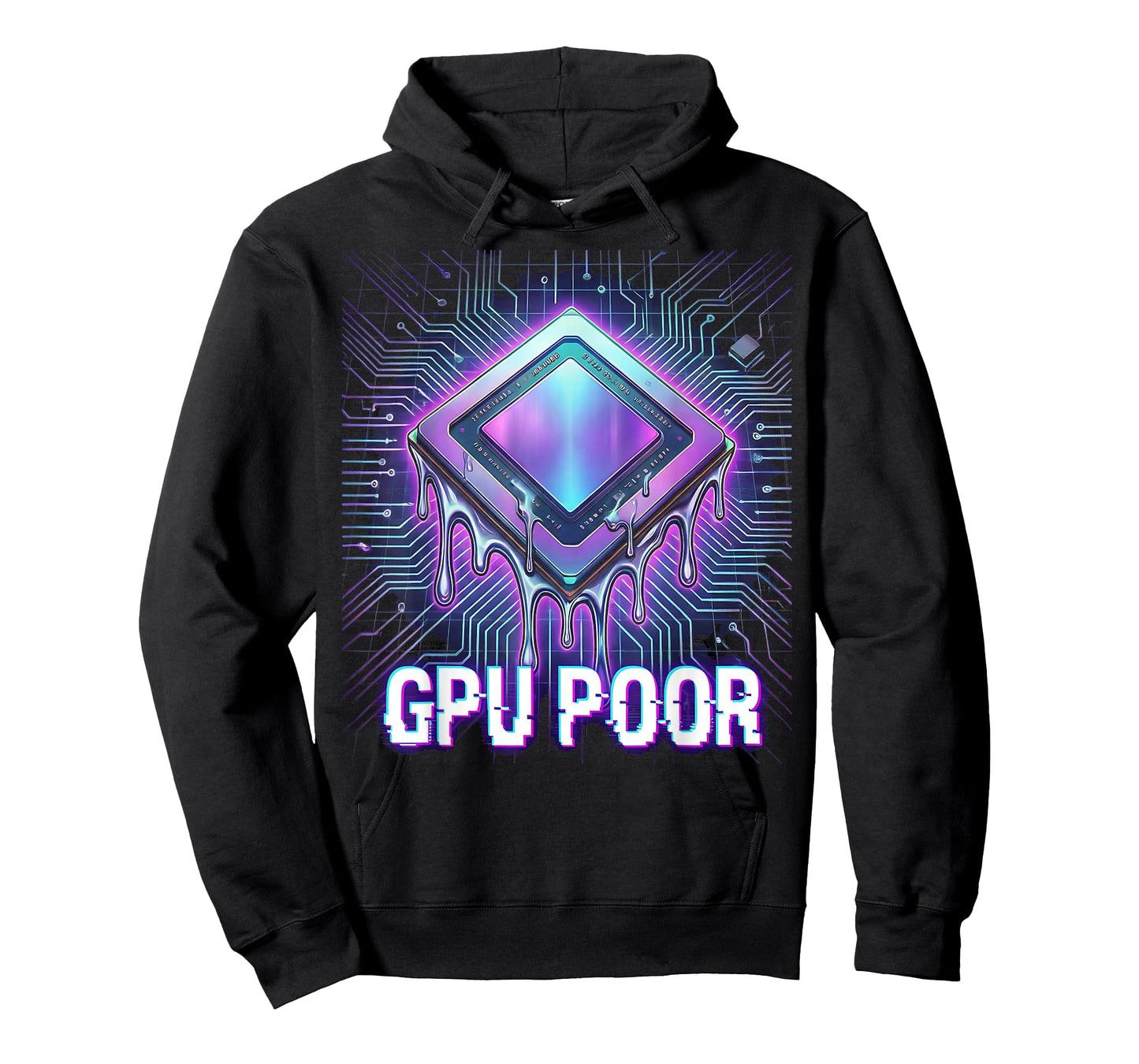 GPU Poor AI Engineer Datacenter Builder Funny Melting Chip T-Shirt